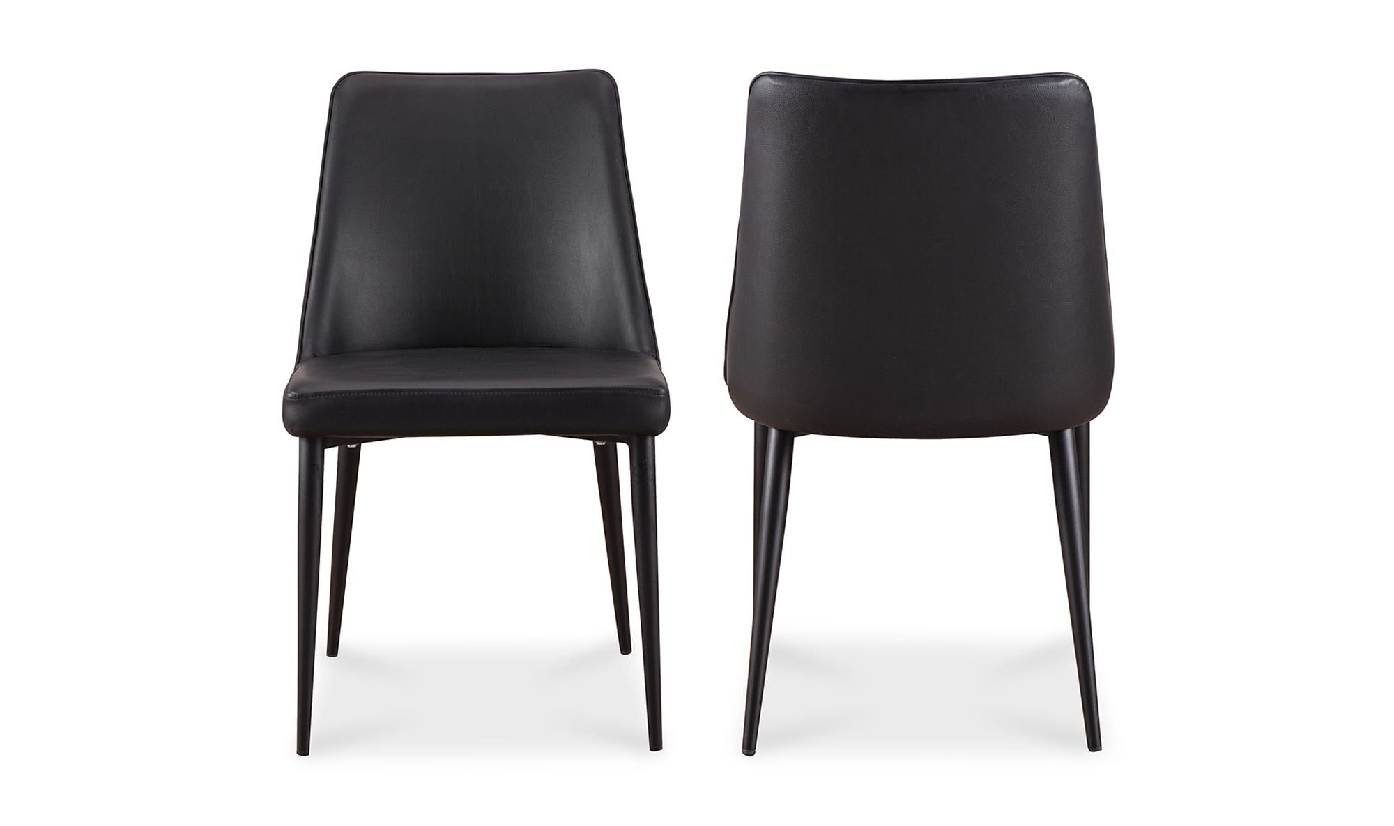 Moe's Home Lula Dining Chair Black Vegan Leather - Set Of Two - Image 1