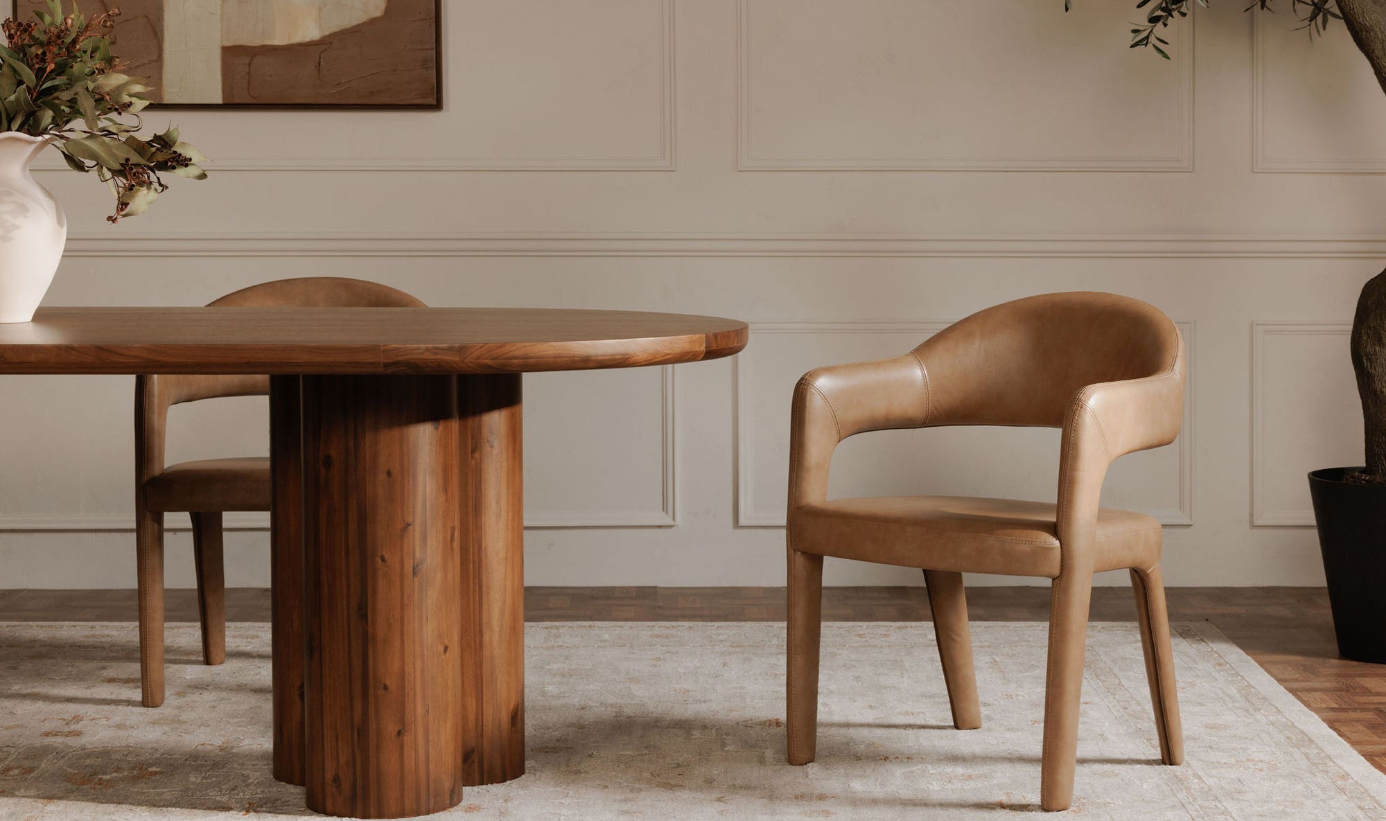 Moe's Home Martens Dining Chair Brown Leather - Image 2