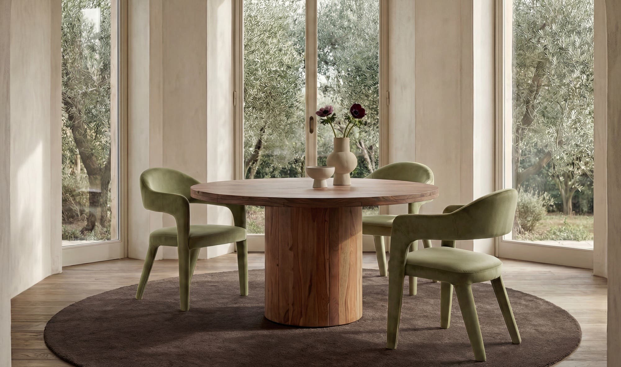 Moe's Home Martens Dining Chair Green Velvet - Image 2