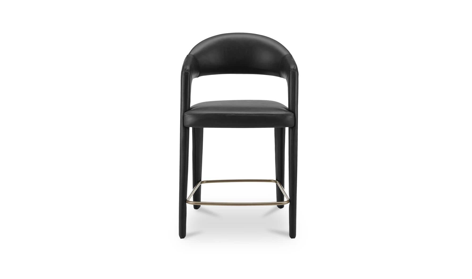 Moe's Home Martens Counter Stool Black Leather - Image 1