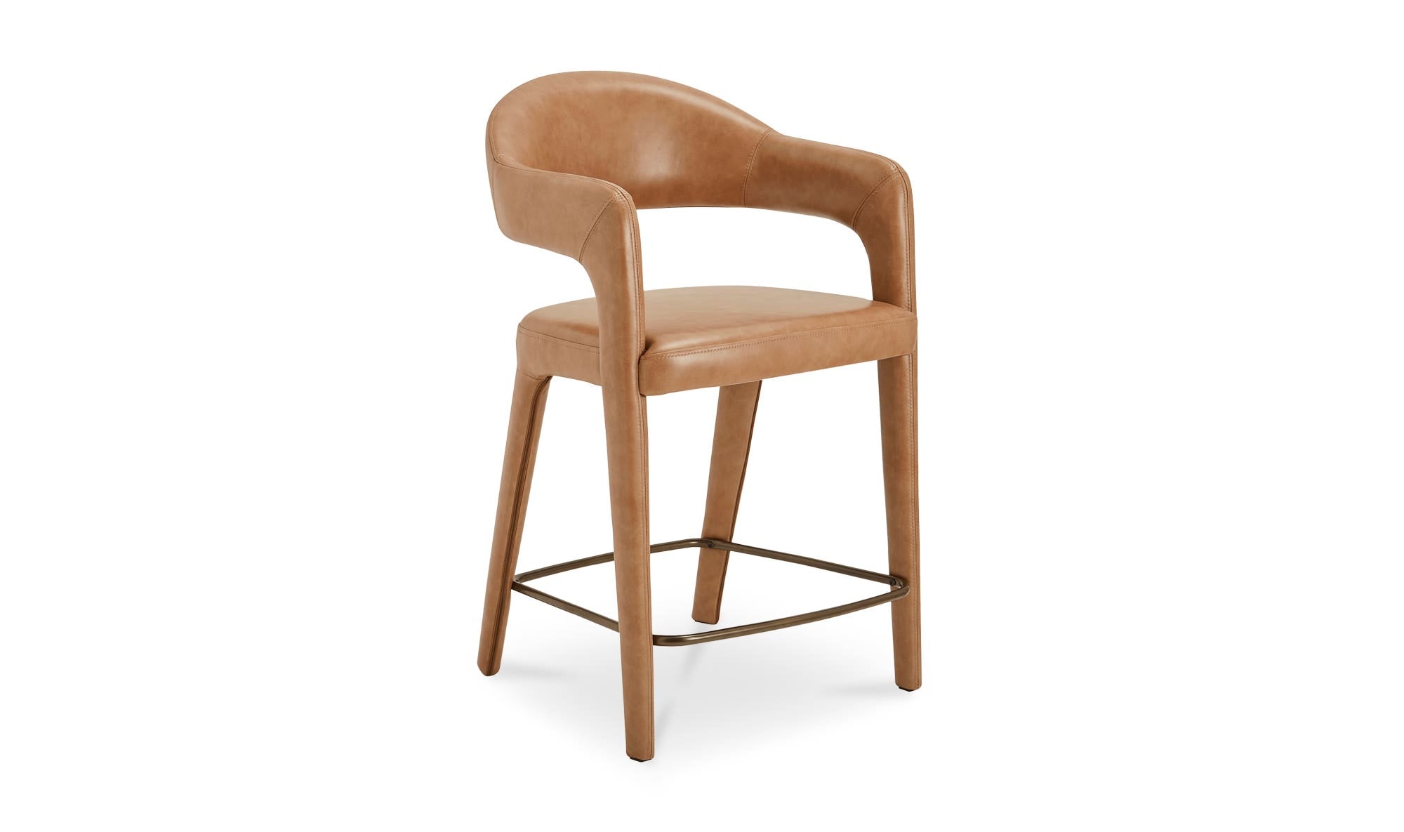 Moe's Home Martens Counter Stool Brown Leather - Image 3