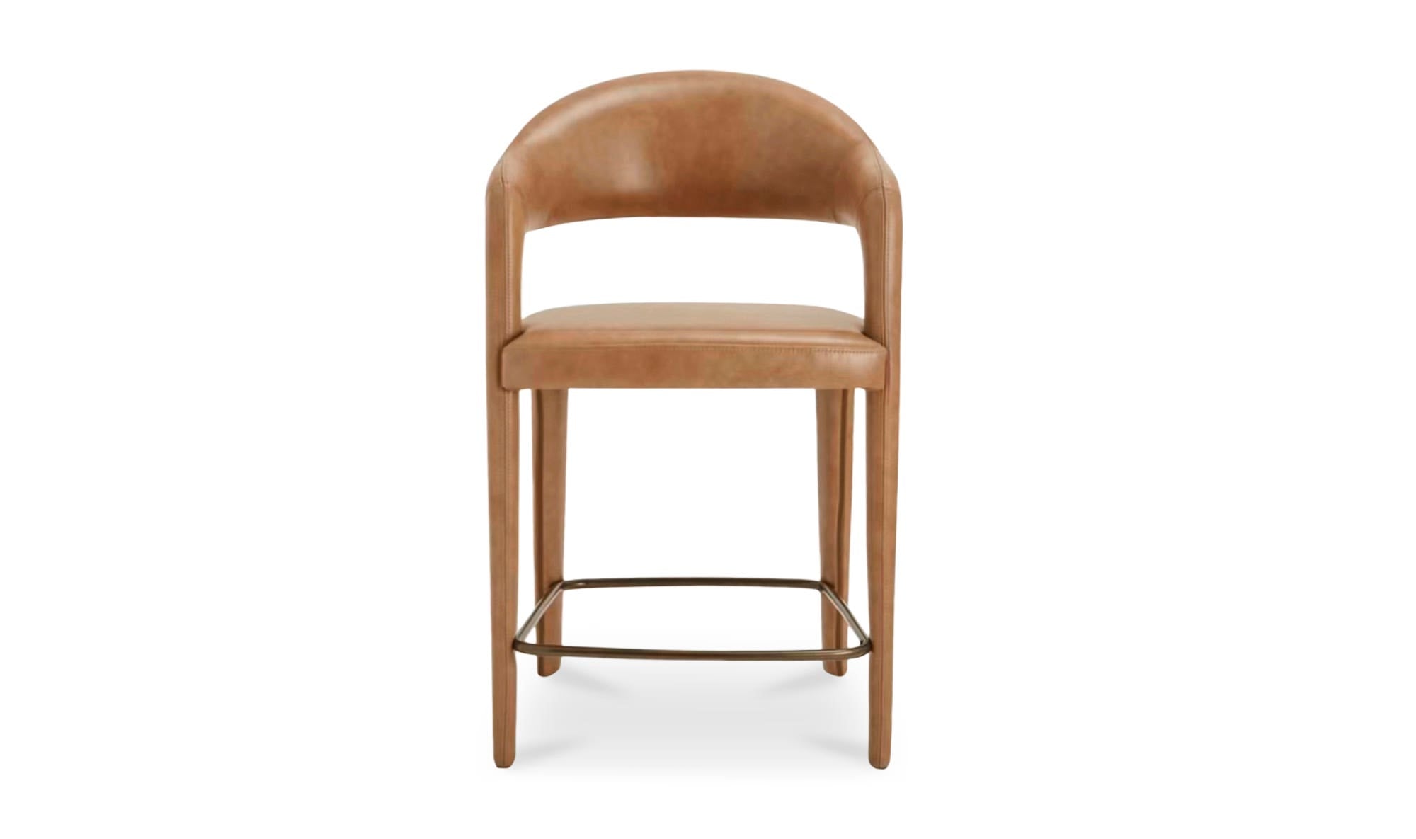 Moe's Home Martens Counter Stool Brown Leather - Image 1