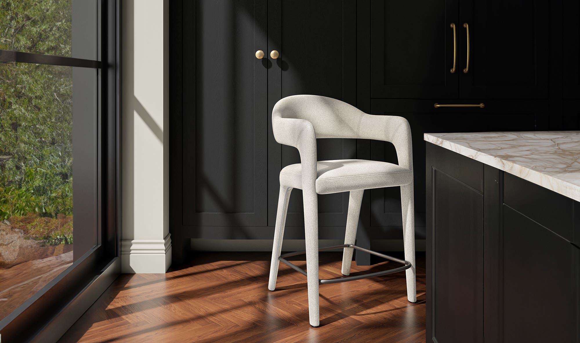 Moe's Home Martens Counter Stool Beige - Image 2