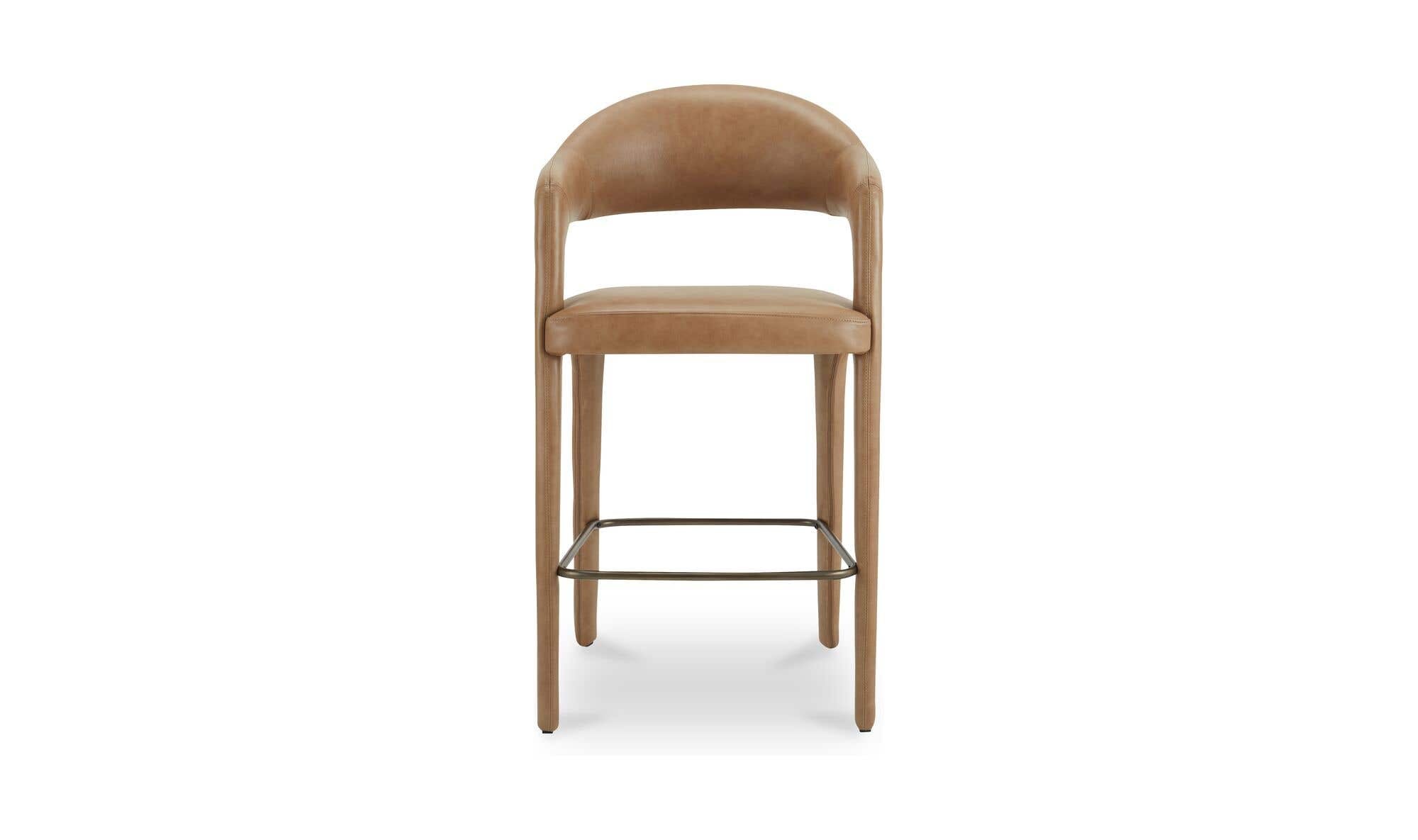 Moe's Home Martens Bar Stool Brown Leather - Image 1