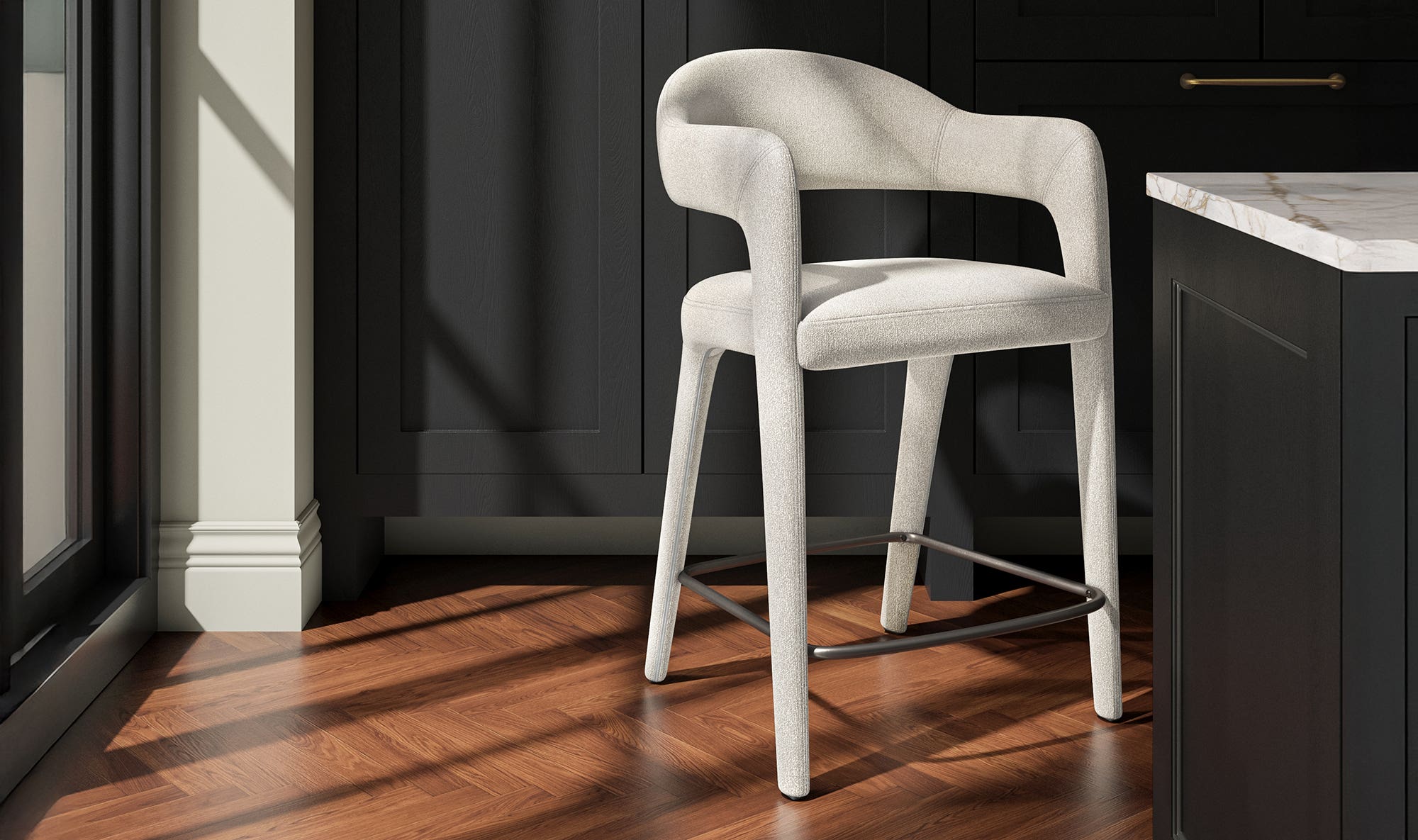 Moe's Home Martens Bar Stool Beige - Image 2