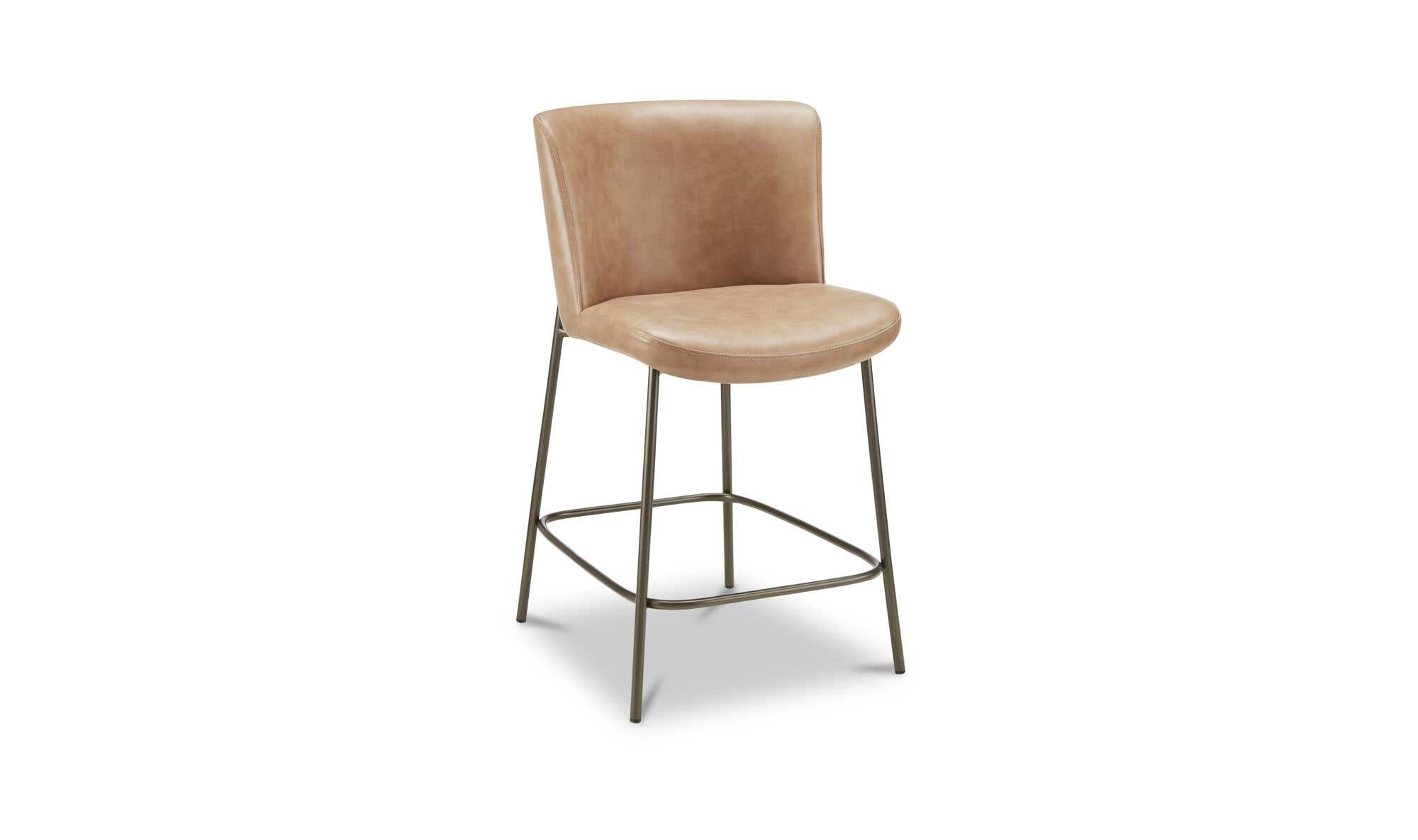 Moe's Home Early Counter Stool Tan Leather - Image 3
