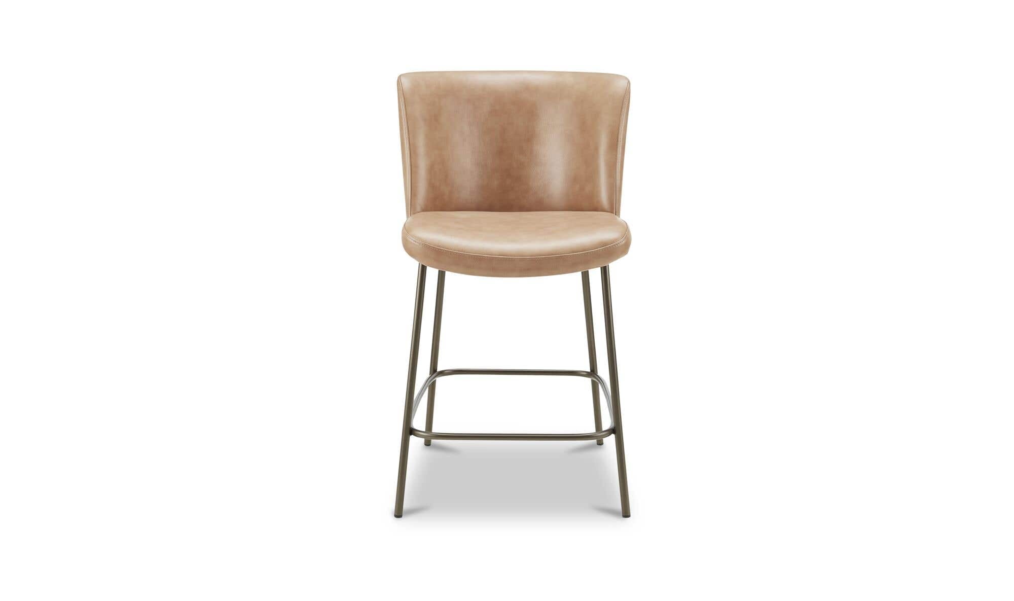 Moe's Home Early Counter Stool Tan Leather - Image 1