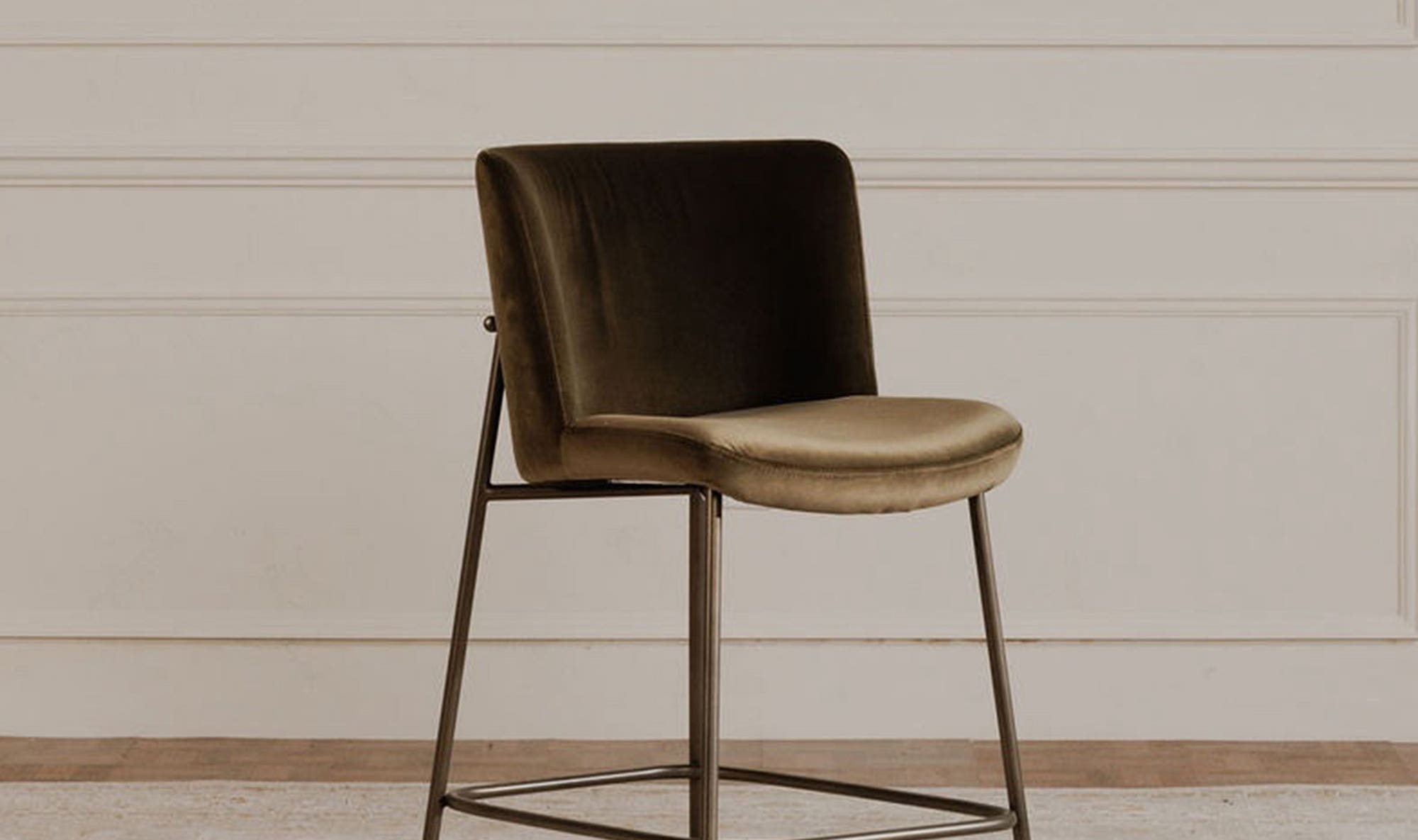 Moe's Home Early Bar Stool Faux Green Mohair - Image 2