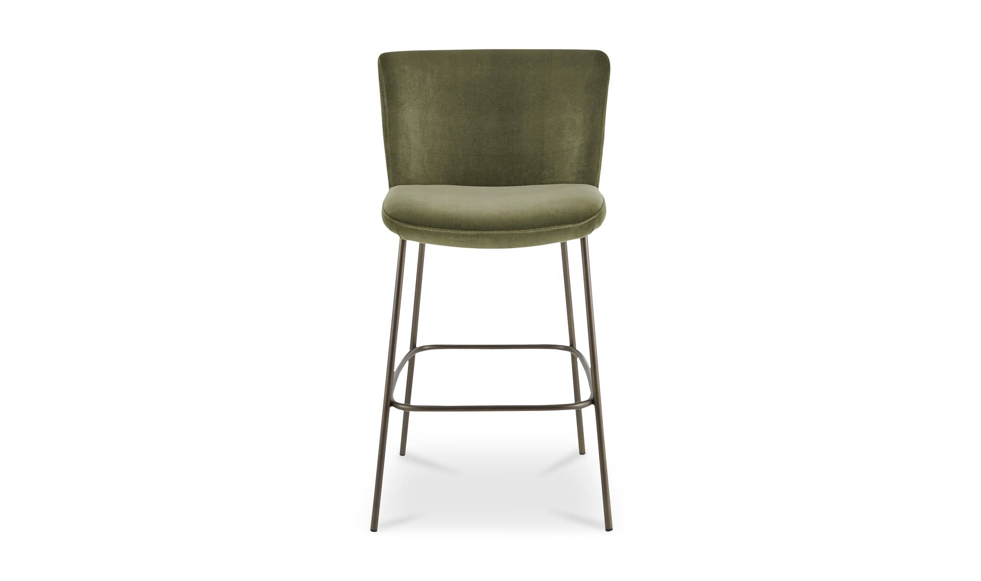 Moe's Home Early Bar Stool Faux Green Mohair - Image 1