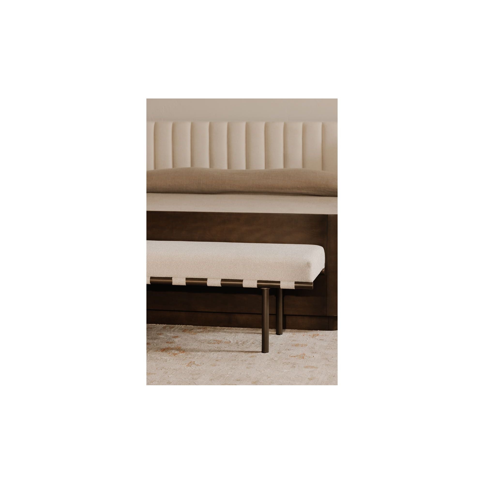 Moe's Home Carson Dining Bench Beige - Image 3
