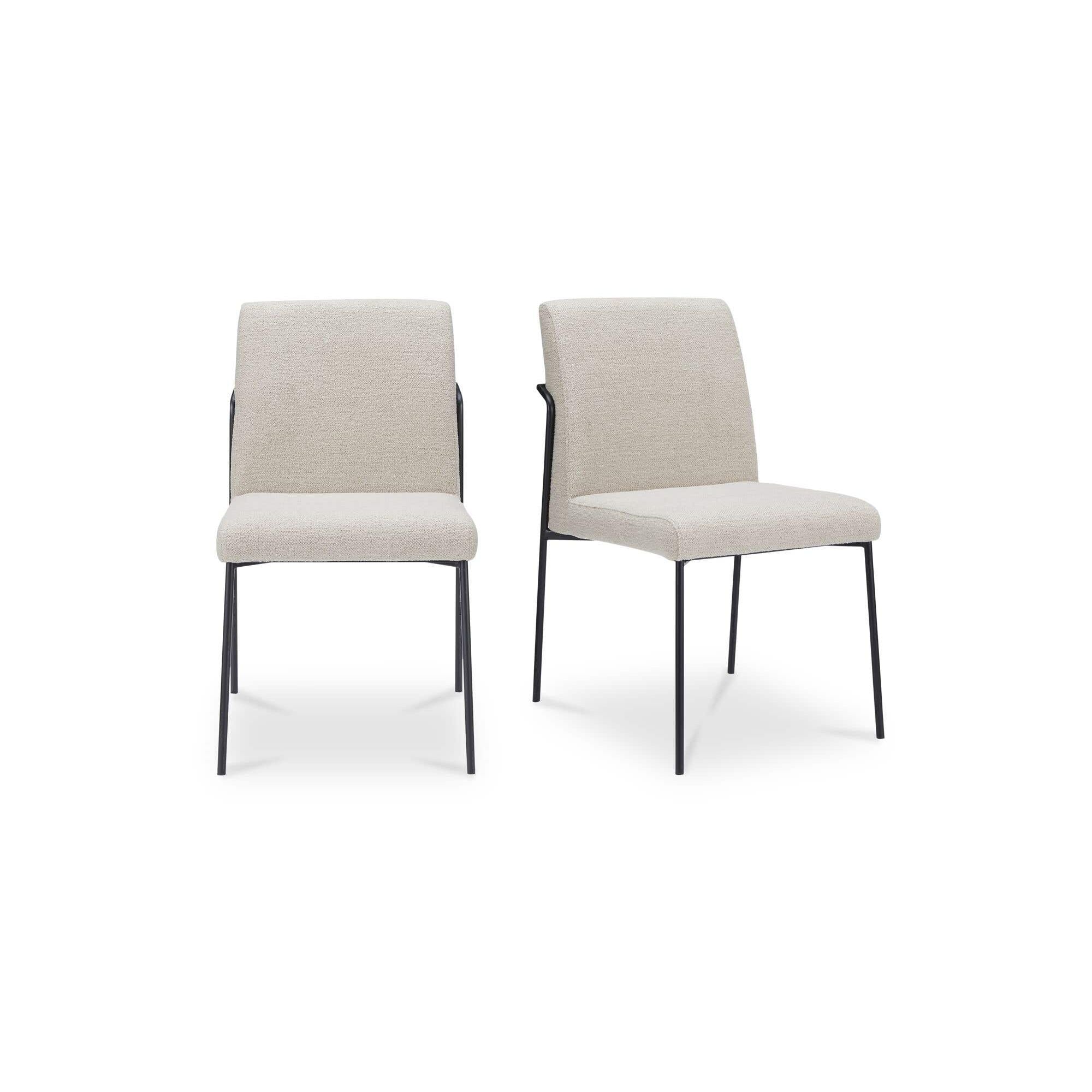 Moe's Home Danny Dining Chair Ivory Set of Two - Image 1