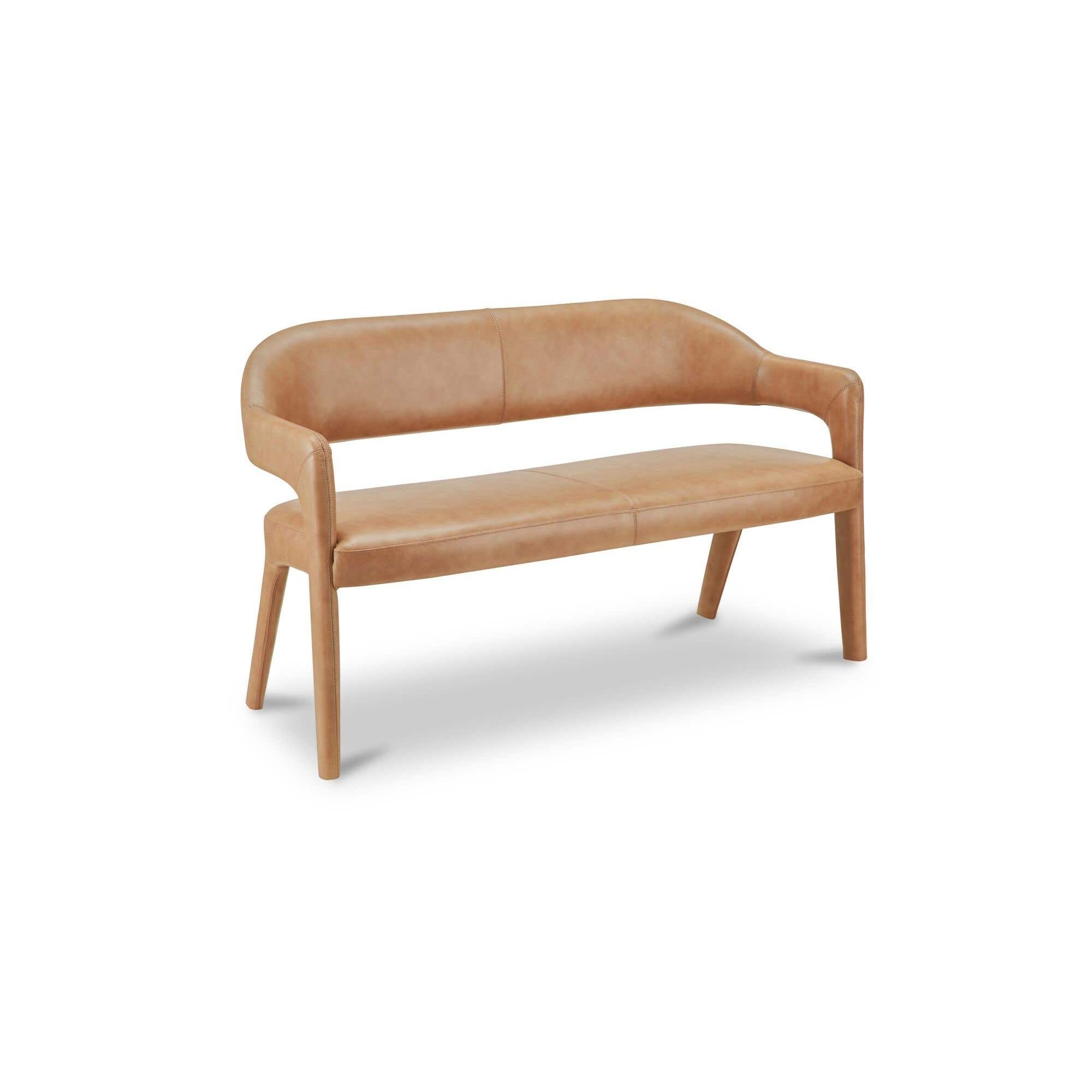 Moe's Home Martens Dining Bench Tan Leather - Image 3