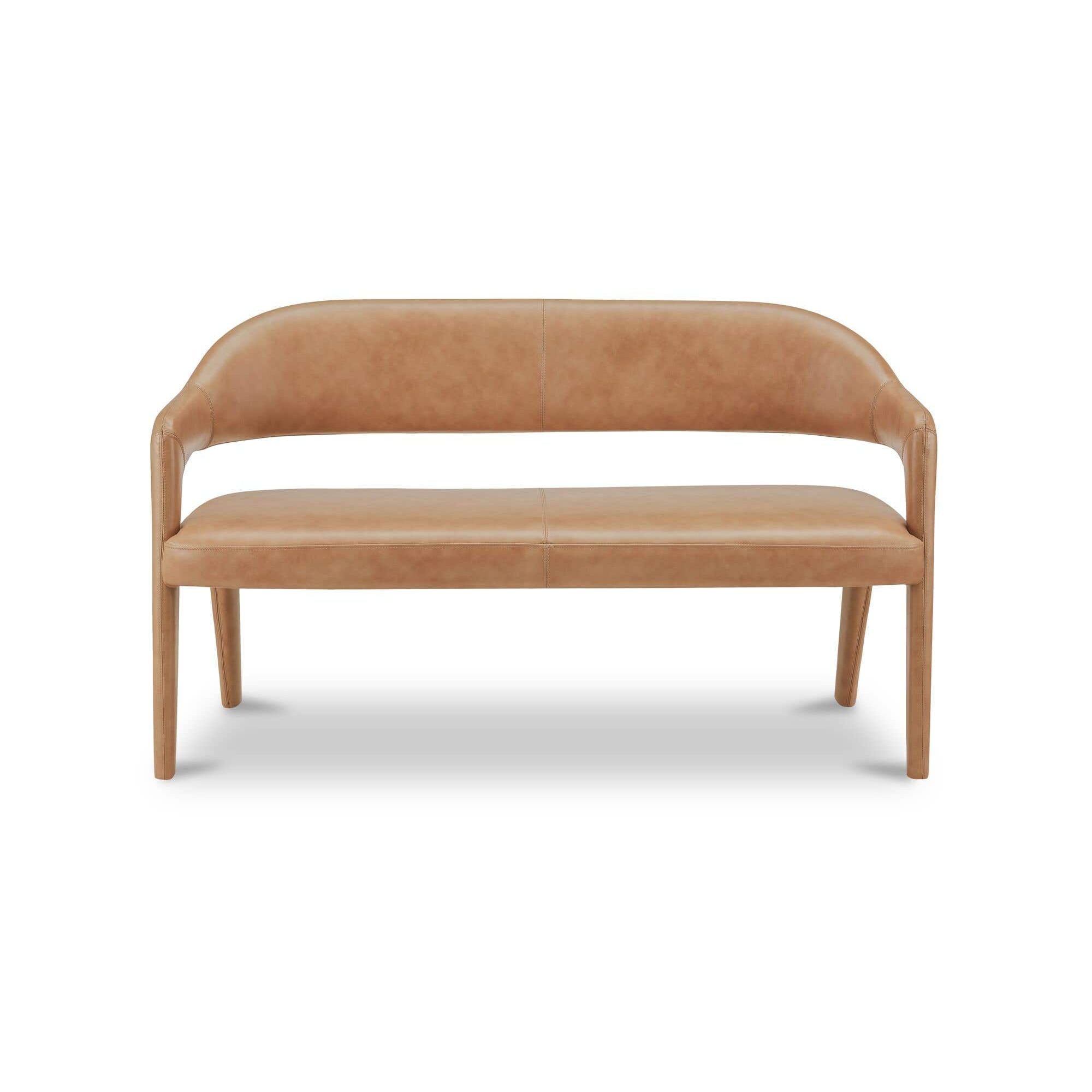 Moe's Home Martens Dining Bench Tan Leather - Image 1