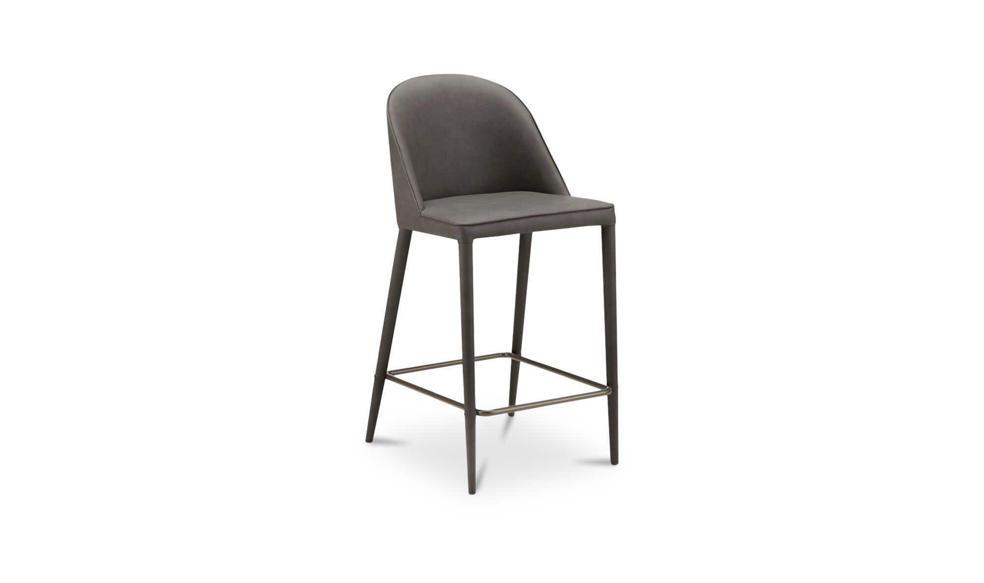 Moe's Home Burton Counter Stool Grey Vegan Leather - Image 3