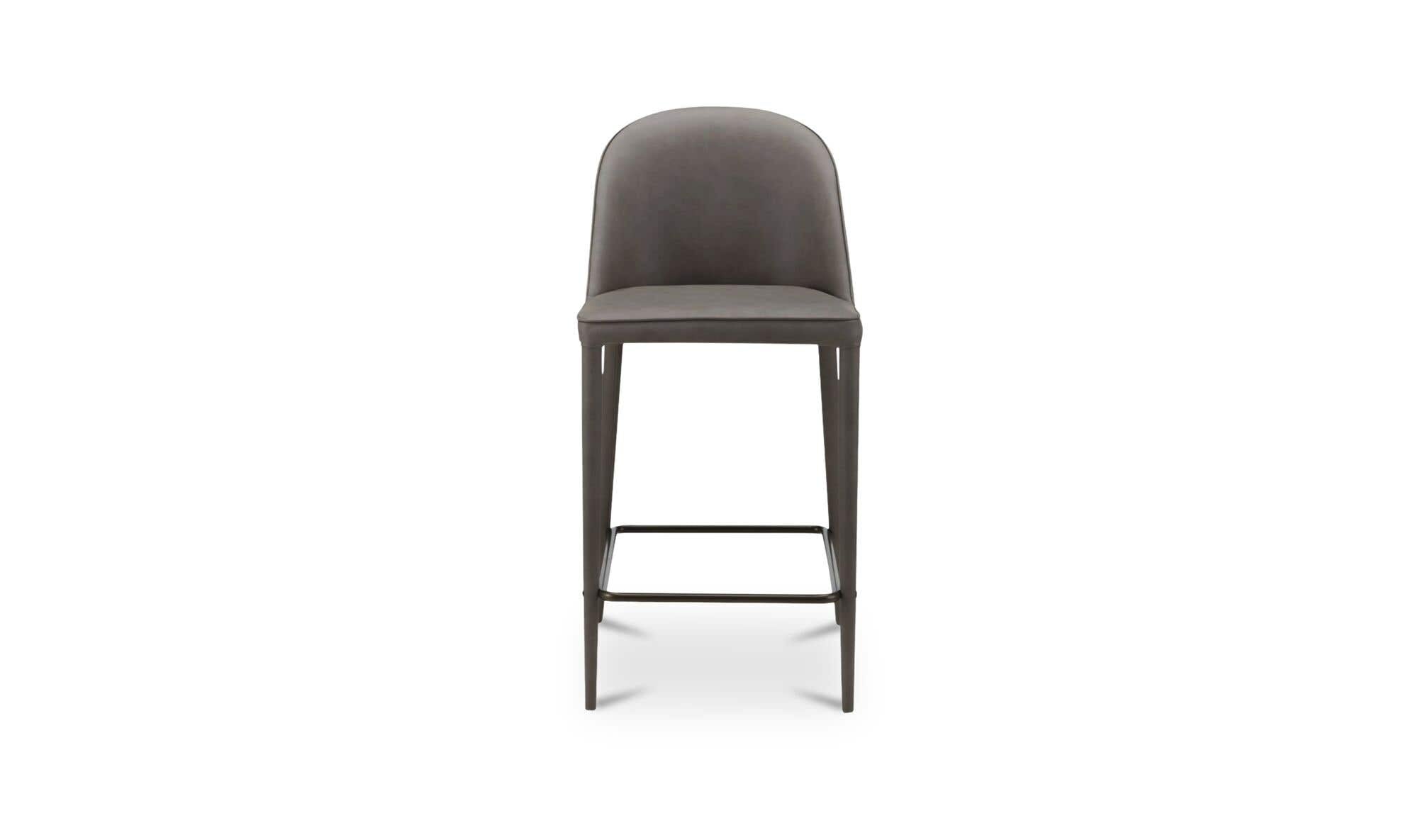 Moe's Home Burton Counter Stool Grey Vegan Leather - Image 1
