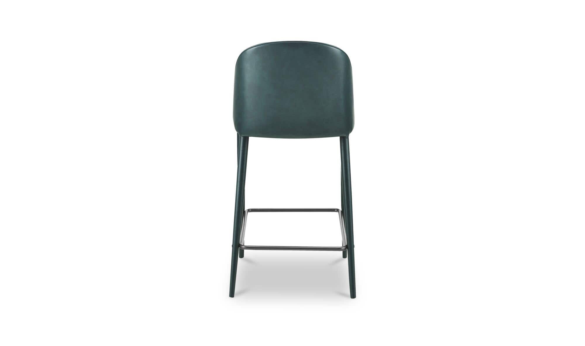 Moe's Home Burton Counter Stool Dark Teal Vegan Leather - Image 3