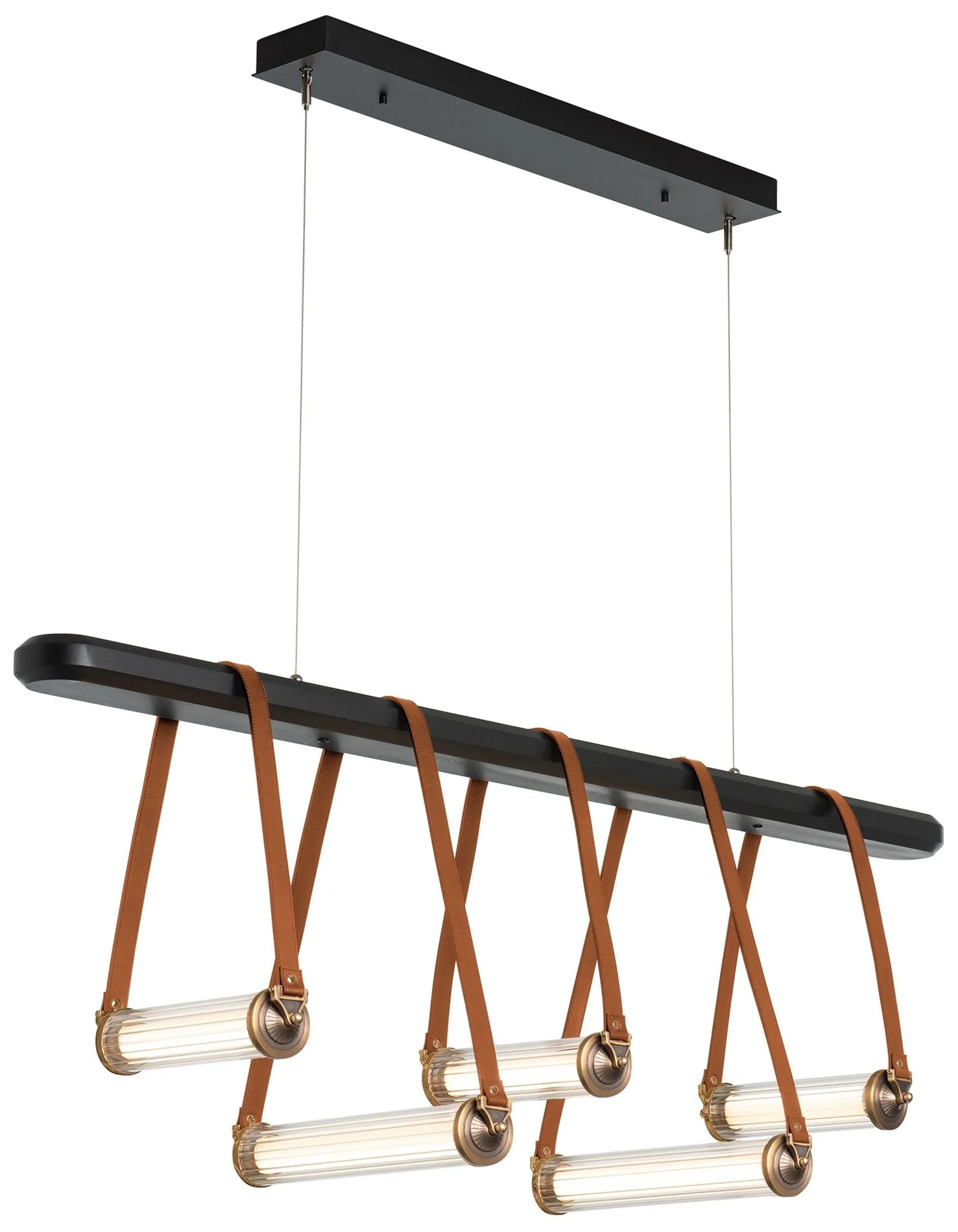 York Linear 5-Light LED Pendant - Brass - Brown - Black - Clear - Standard - Image 1