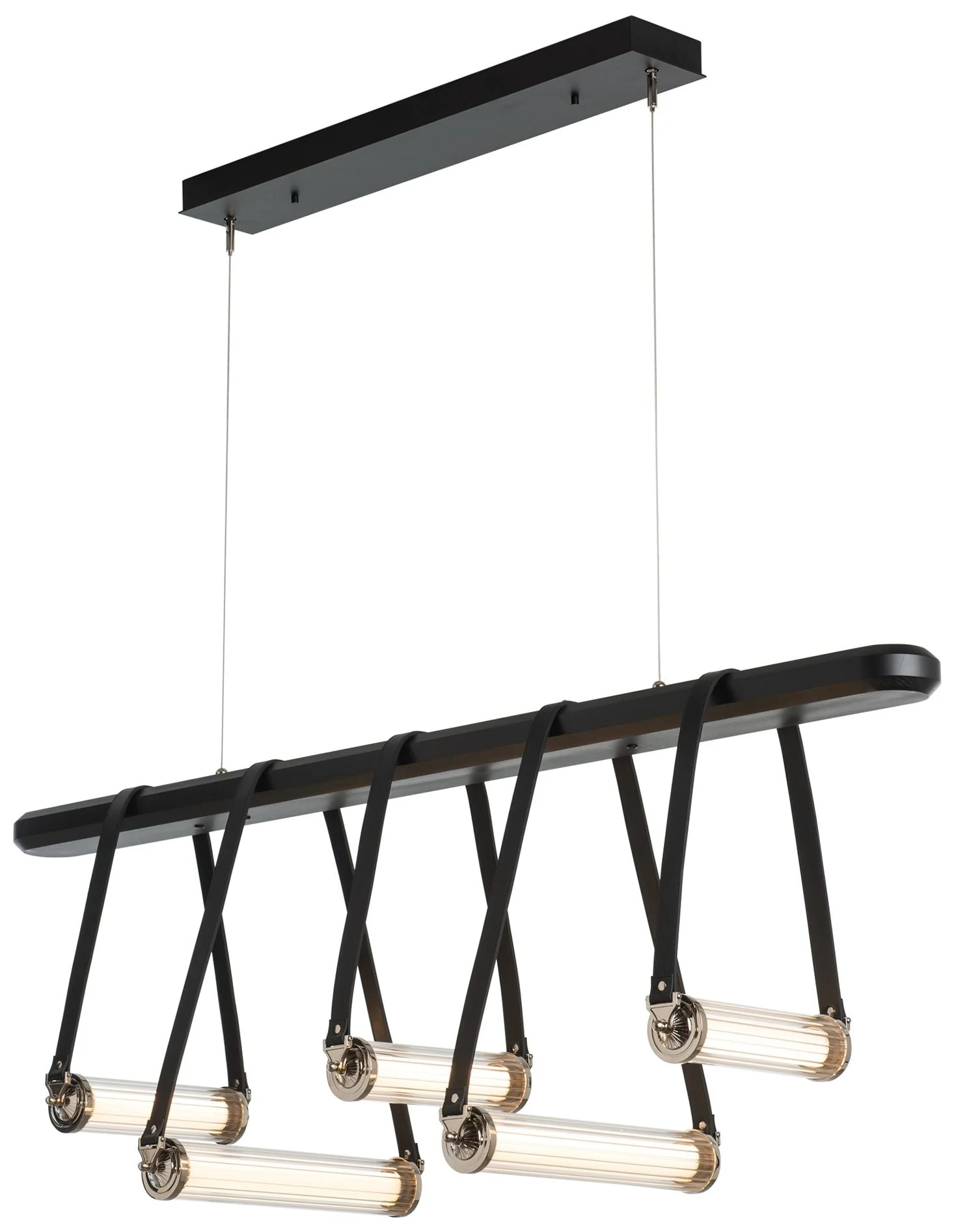 York Linear 5-Light LED Pendant – Nickel – Black – Black – Clear – Standard