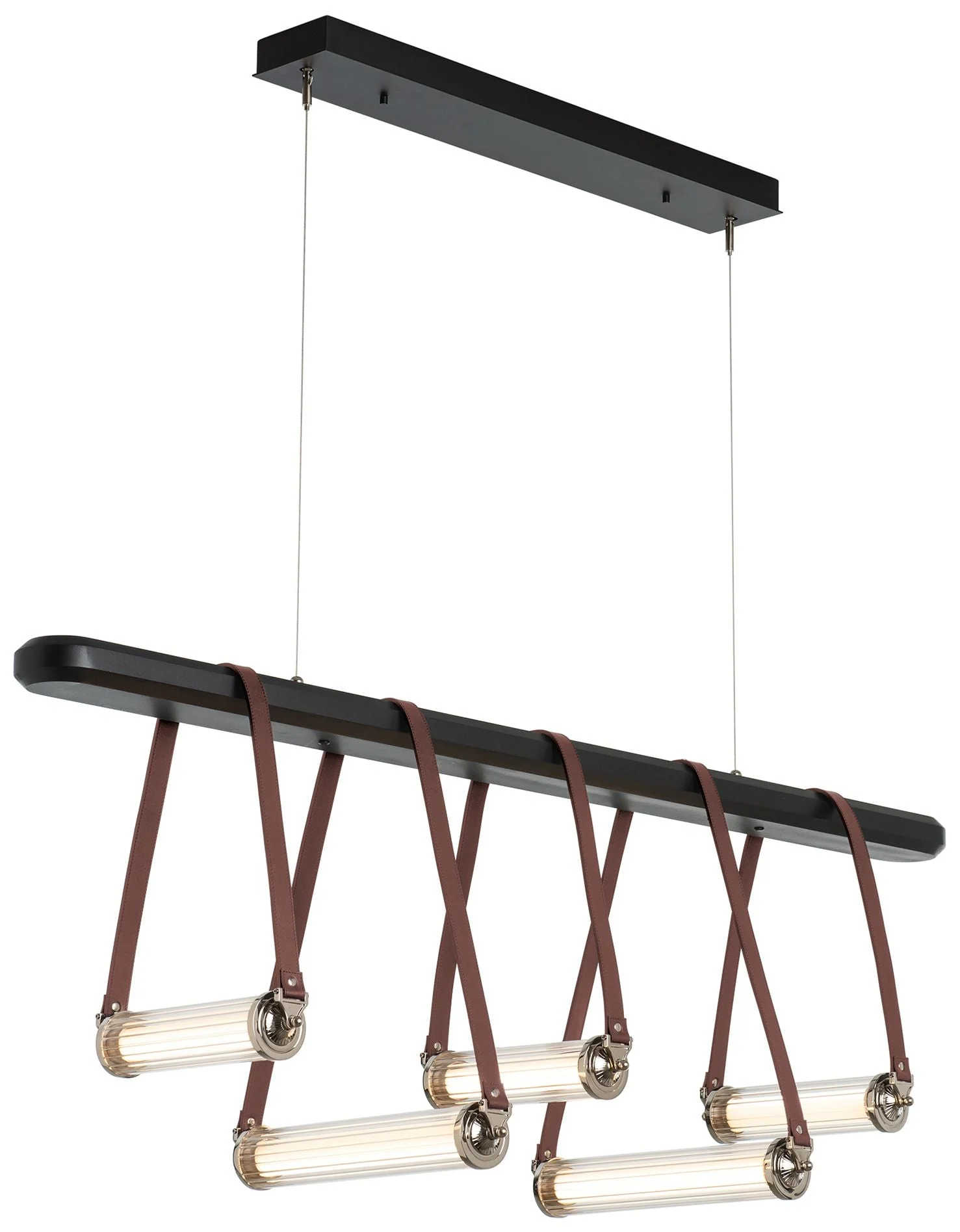 York Linear 5-Light LED Pendant - Nickel - Brown - Black - Clear - Standard - Image 1