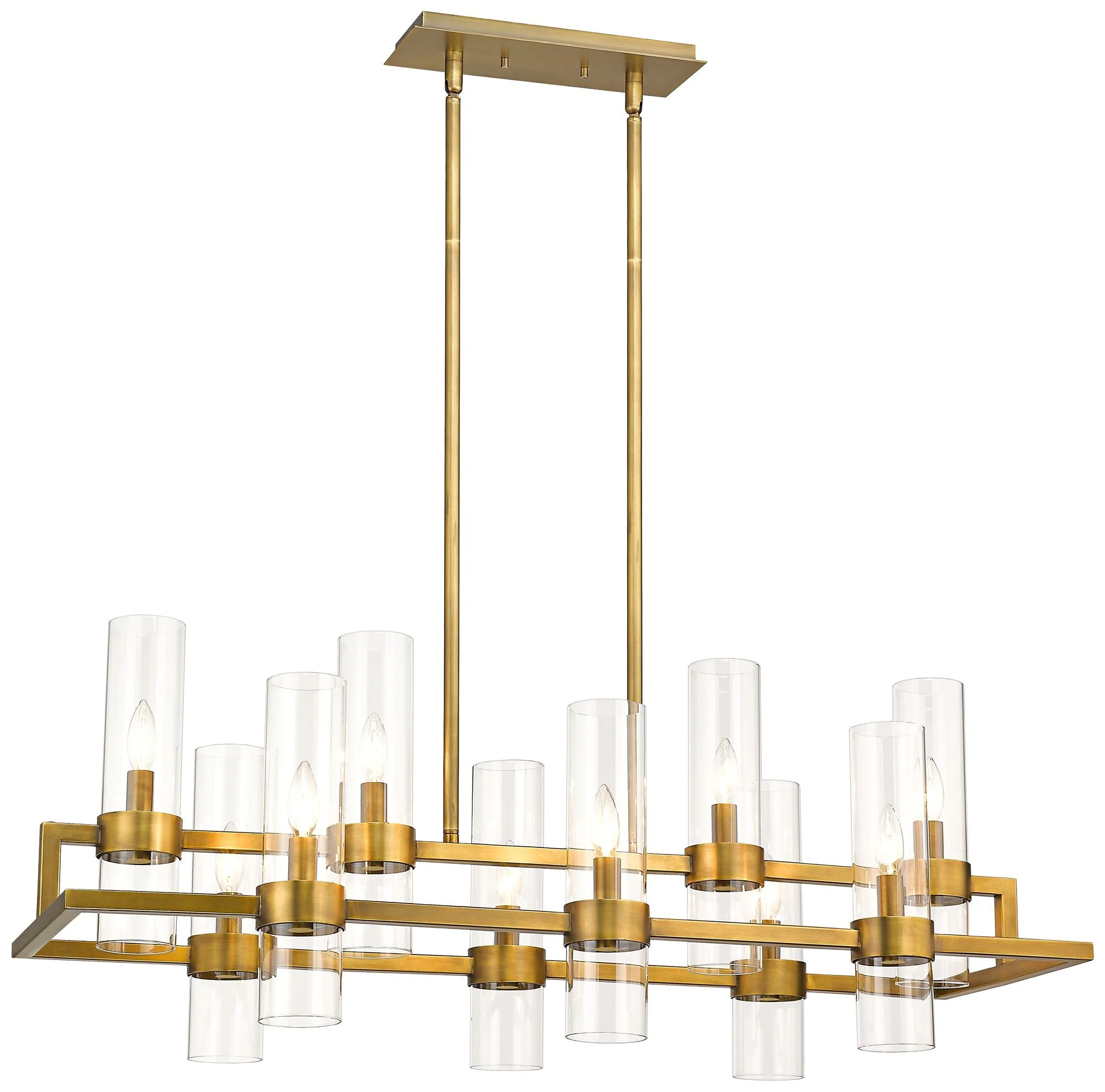 Z-Lite 10 Light Chandelier in Rubbed Brass Finish - Image 3