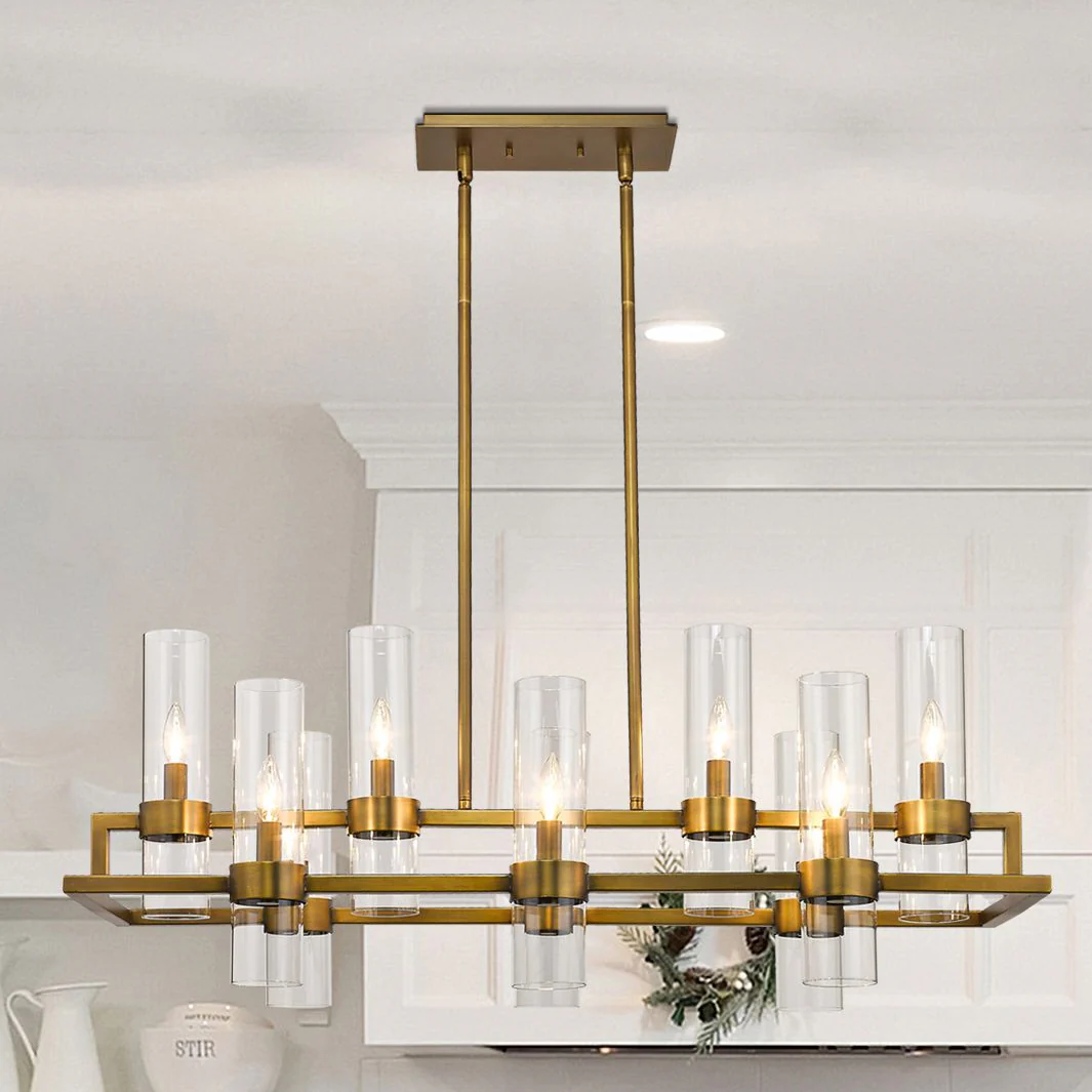Z-Lite 10 Light Chandelier in Rubbed Brass Finish - Image 2