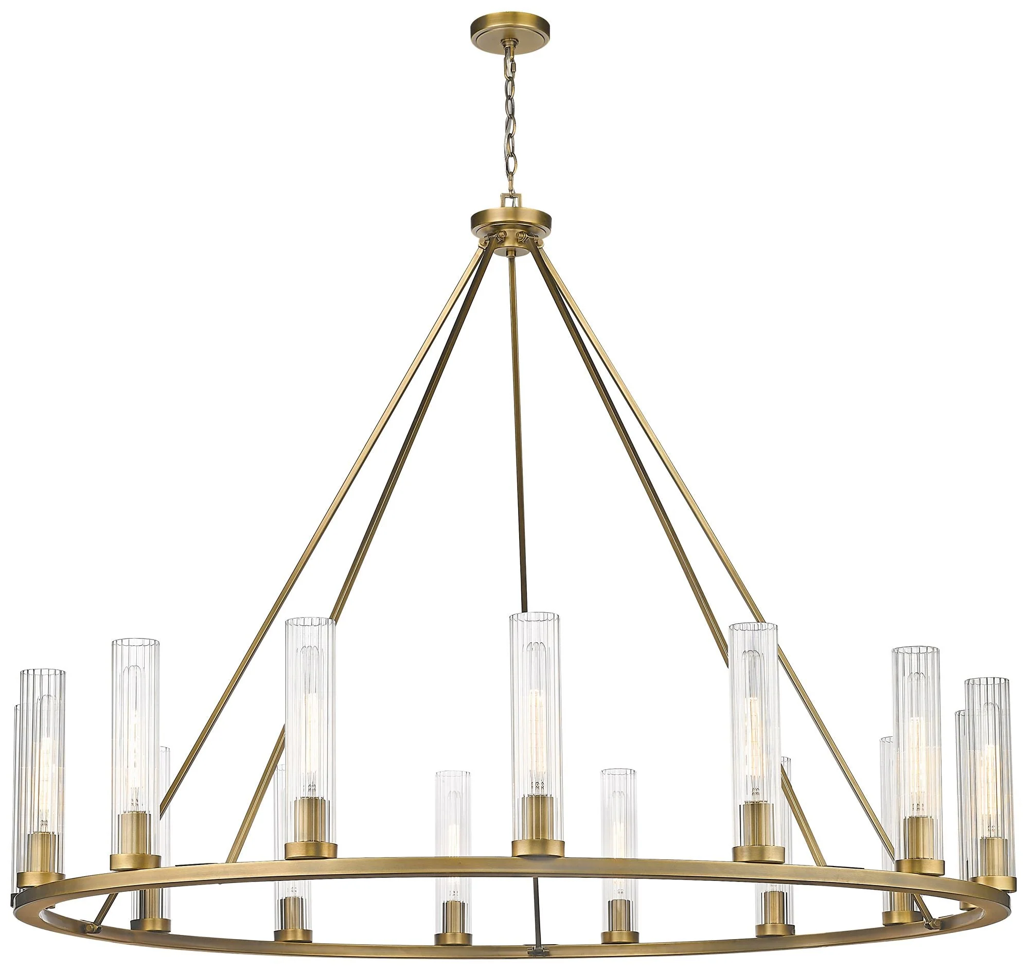 Z-Lite 15 Light Chandelier in Rubbed Brass Finish - Image 1