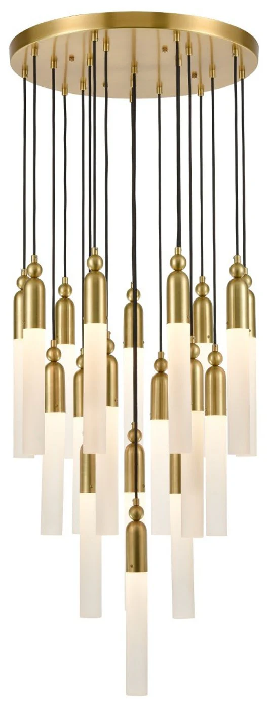 Zeev Fusion 27 1/2" Wide Aged Brass Multi-Light Pendant - Image 1