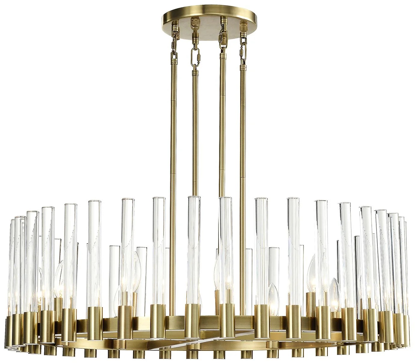 Zeev Julian 32″ Wide Aged Brass 12-Light Chandelier