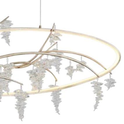 Zeev Orchard 48"W Silver Leaf w/ Antique Gold LED Chandelier - Image 3