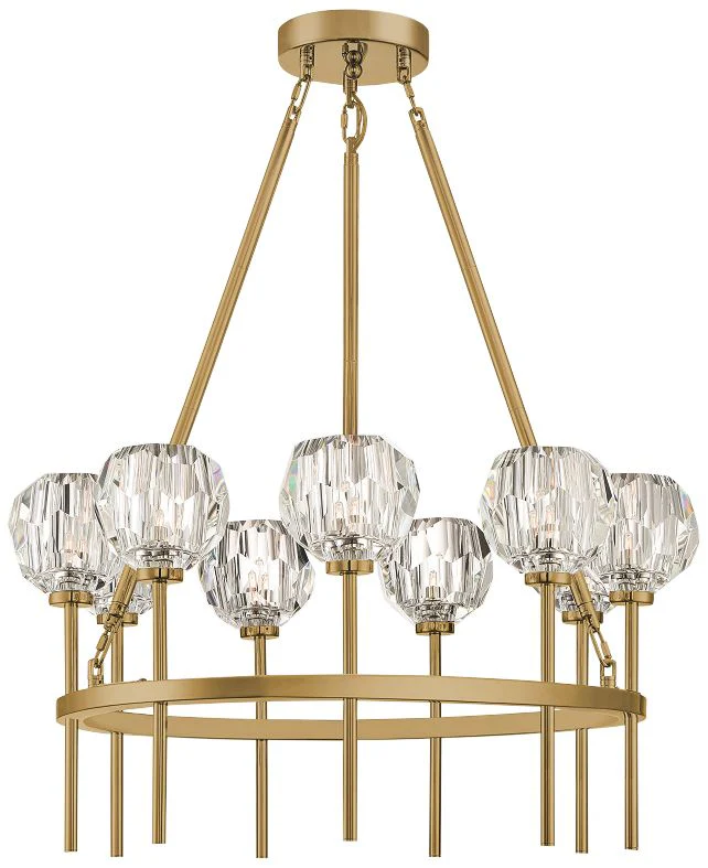 Zeev Parisian 26" Wide Aged Brass 9-Light Round Chandelier - Image 2