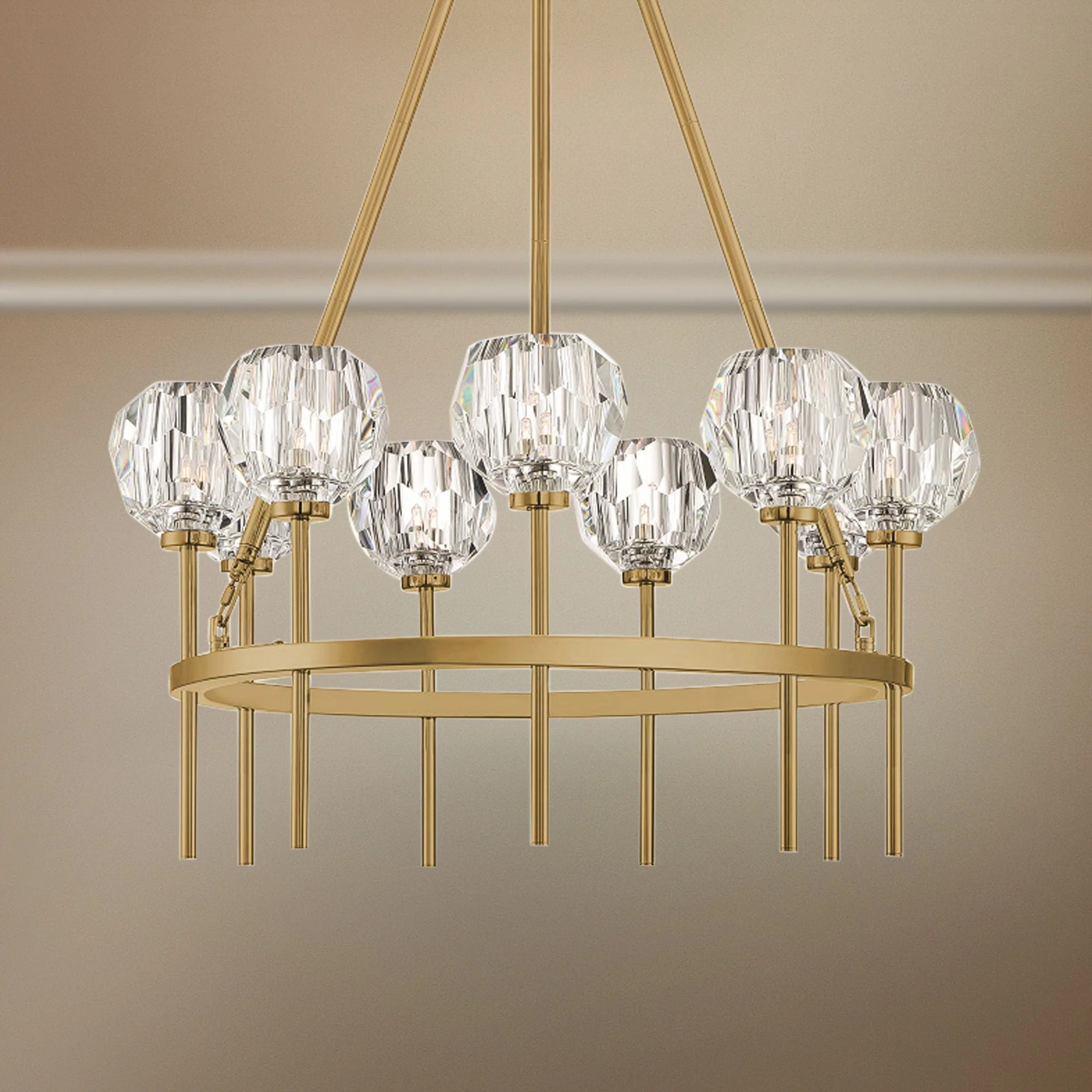 Zeev Parisian 26″ Wide Aged Brass 9-Light Round Chandelier