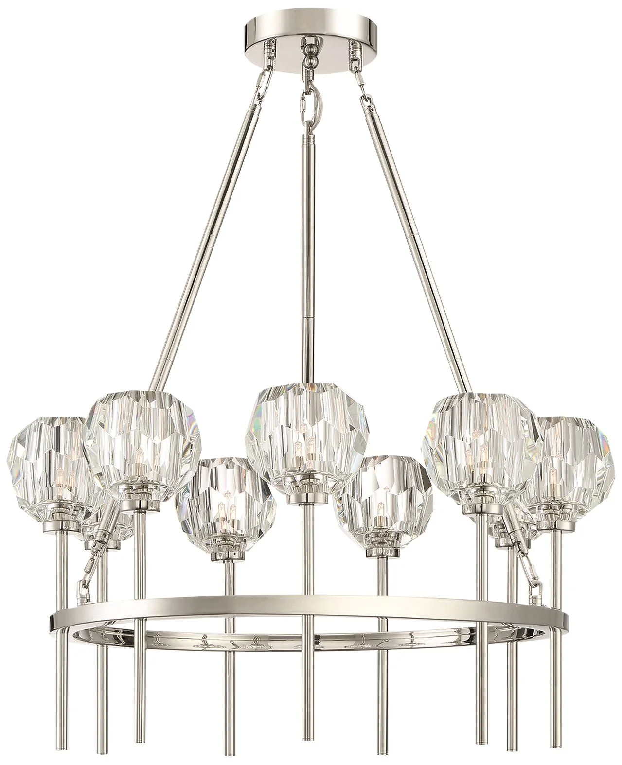 Zeev Parisian 26"W Polished Nickel 9-Light Round Chandelier - Image 2