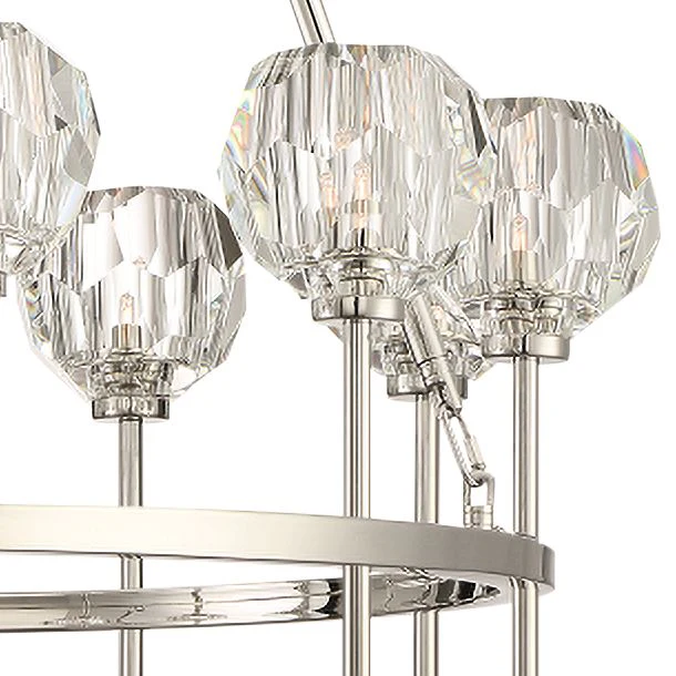 Zeev Parisian 26"W Polished Nickel 9-Light Round Chandelier - Image 3