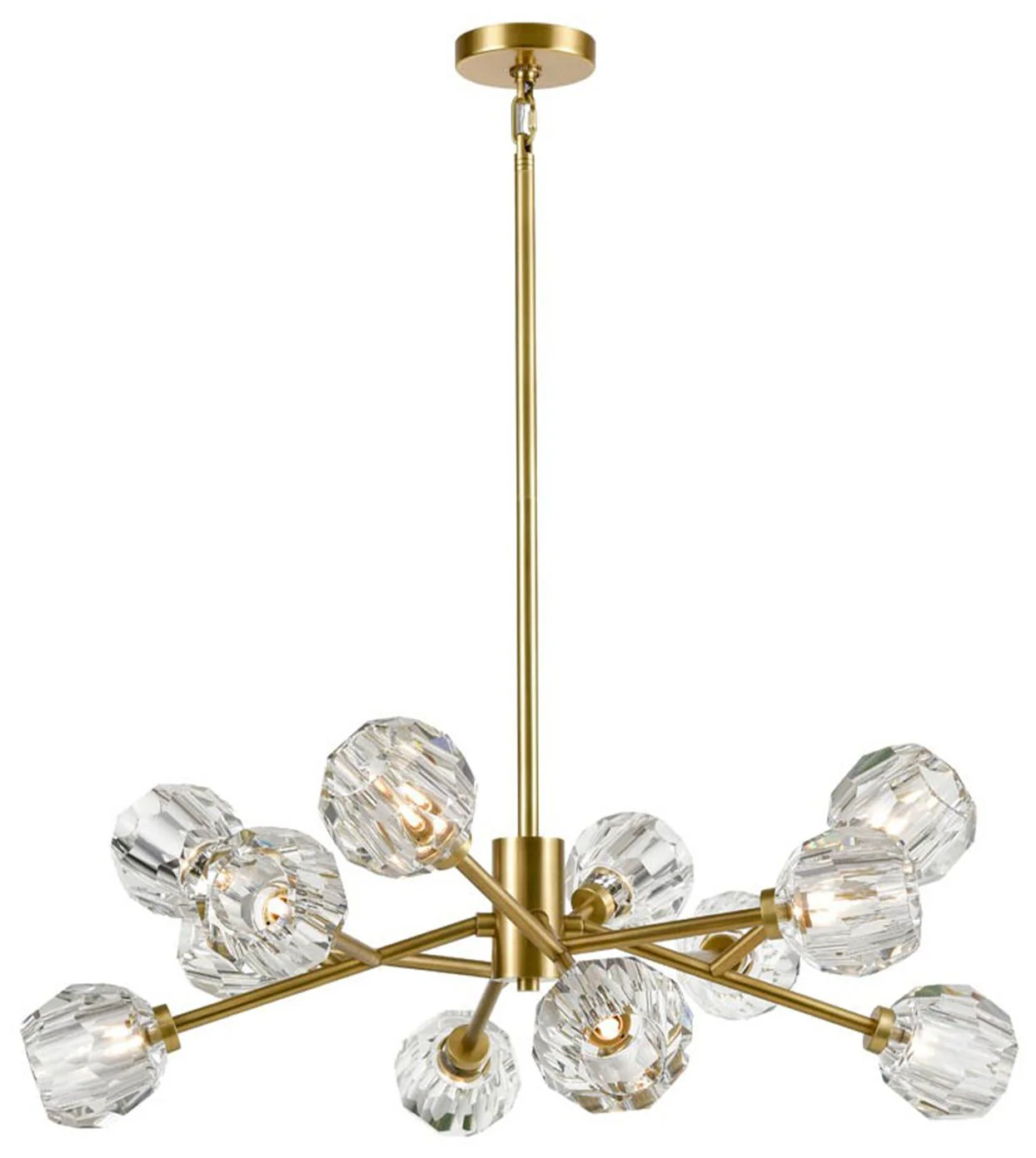Zeev Parisian 35"W Aged Brass 12-Light Sputnik Chandelier - Image 1