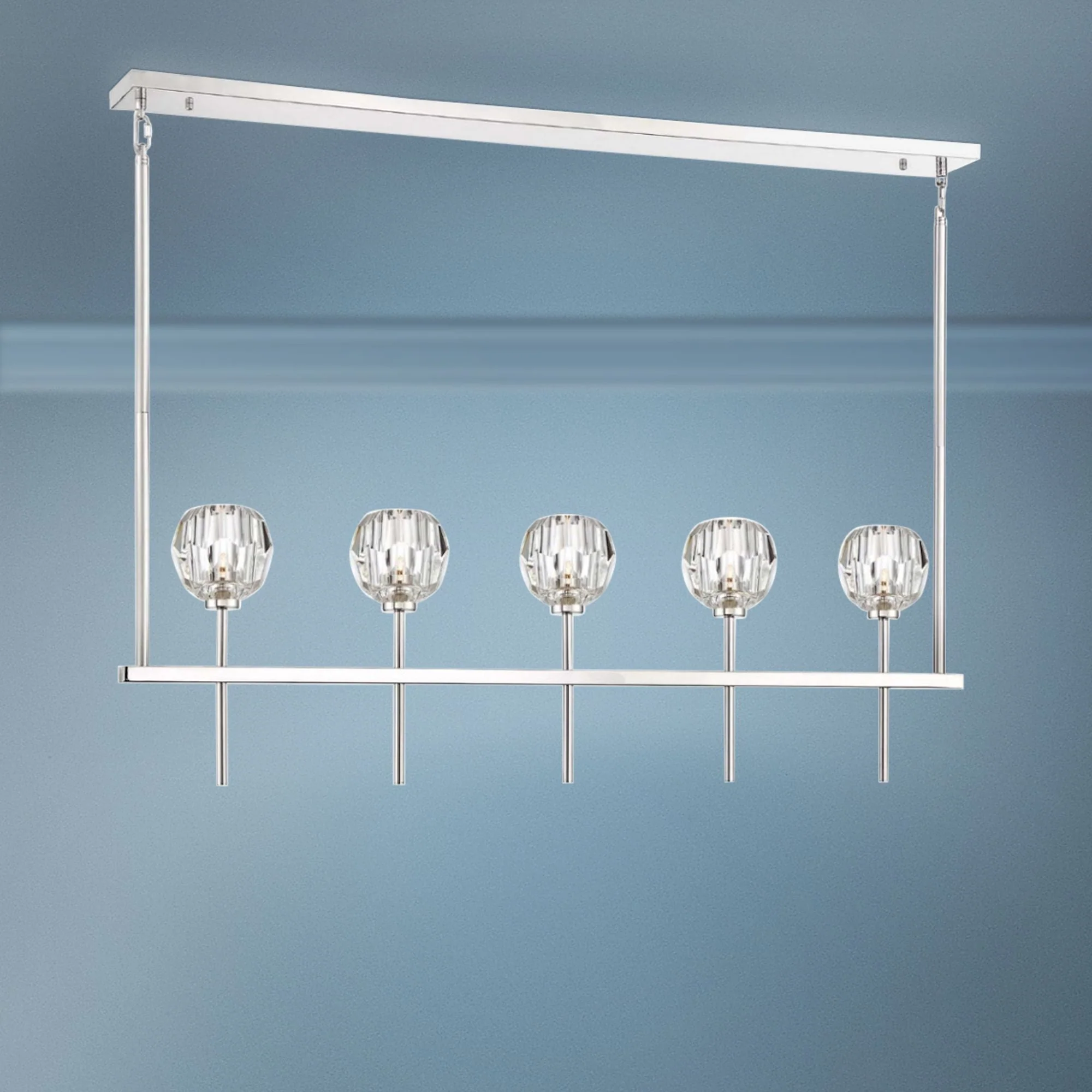 Zeev Parisian 46″W Nickel Kitchen Island Light Chandelier