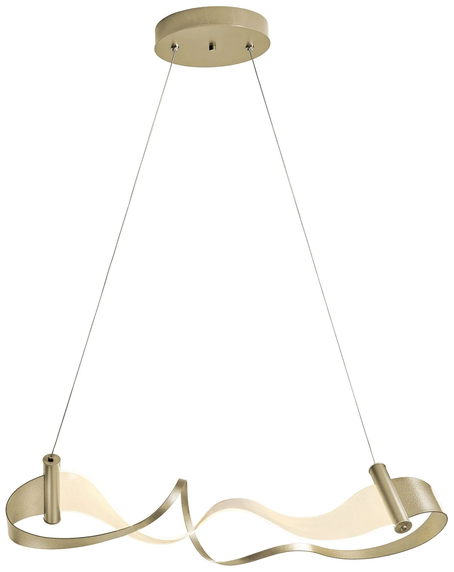 Zephyr LED Pendant – Soft Gold Finish – Standard Height