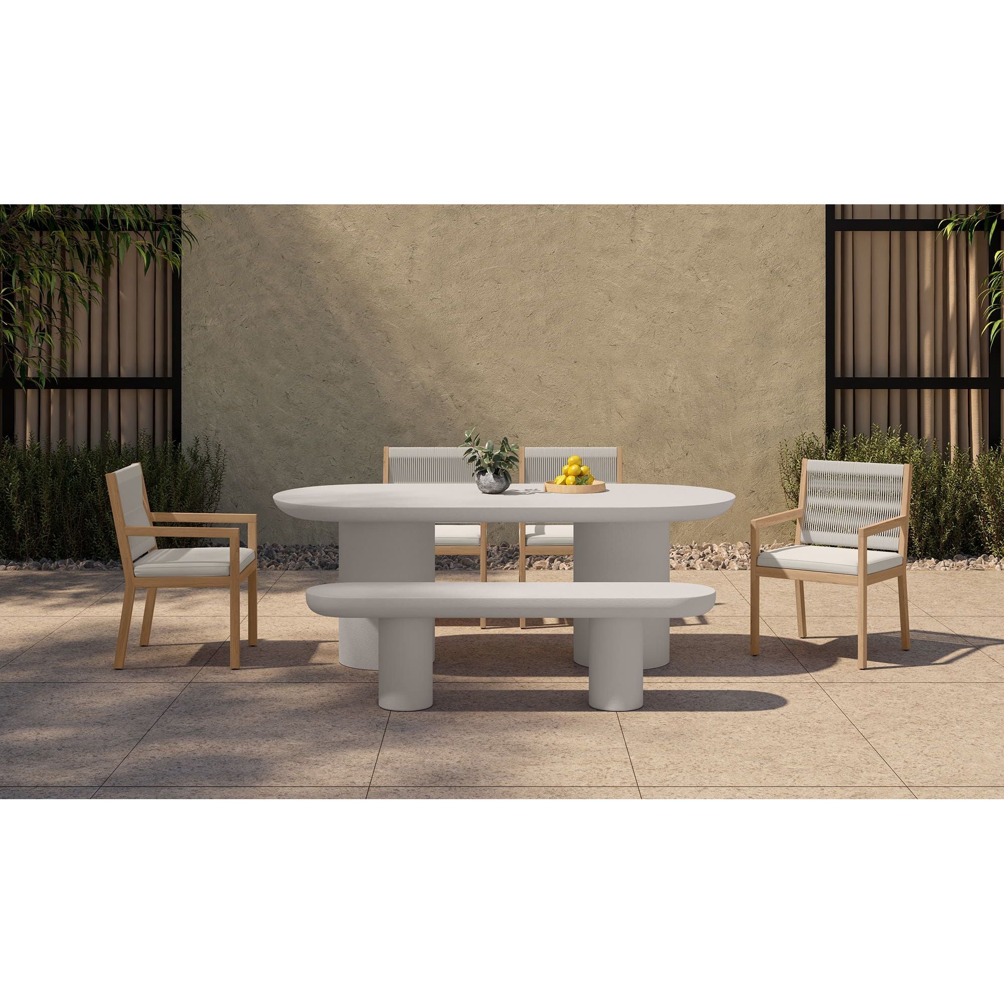 Moe's Home Rocca Dining Table Cream - Image 2