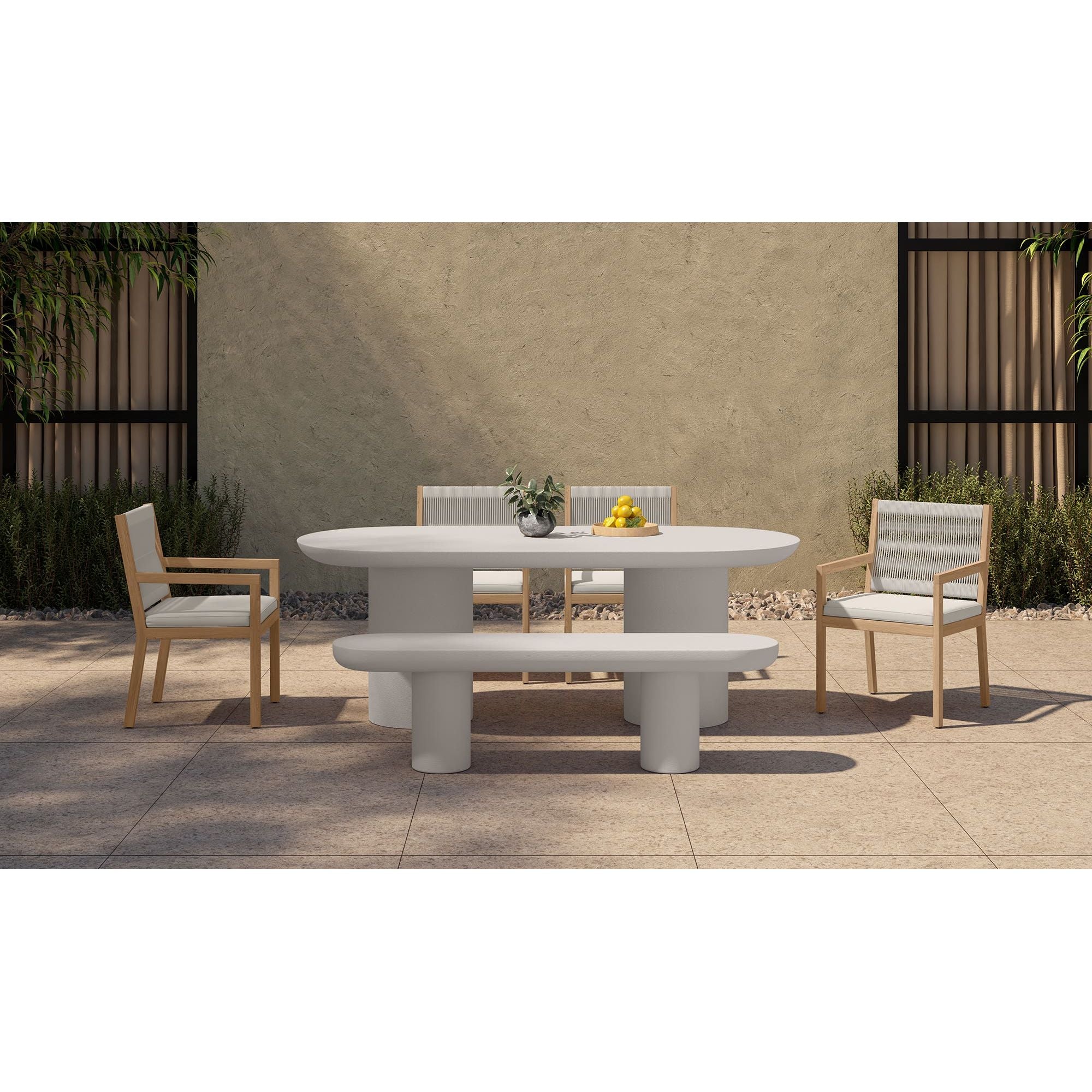 Moe's Home Rocca Bench Cream - Image 3