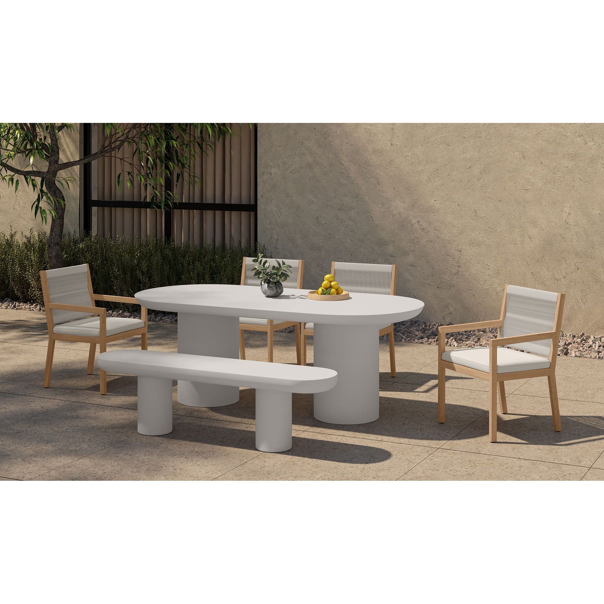 Moe's Home Rocca Bench Cream - Image 2