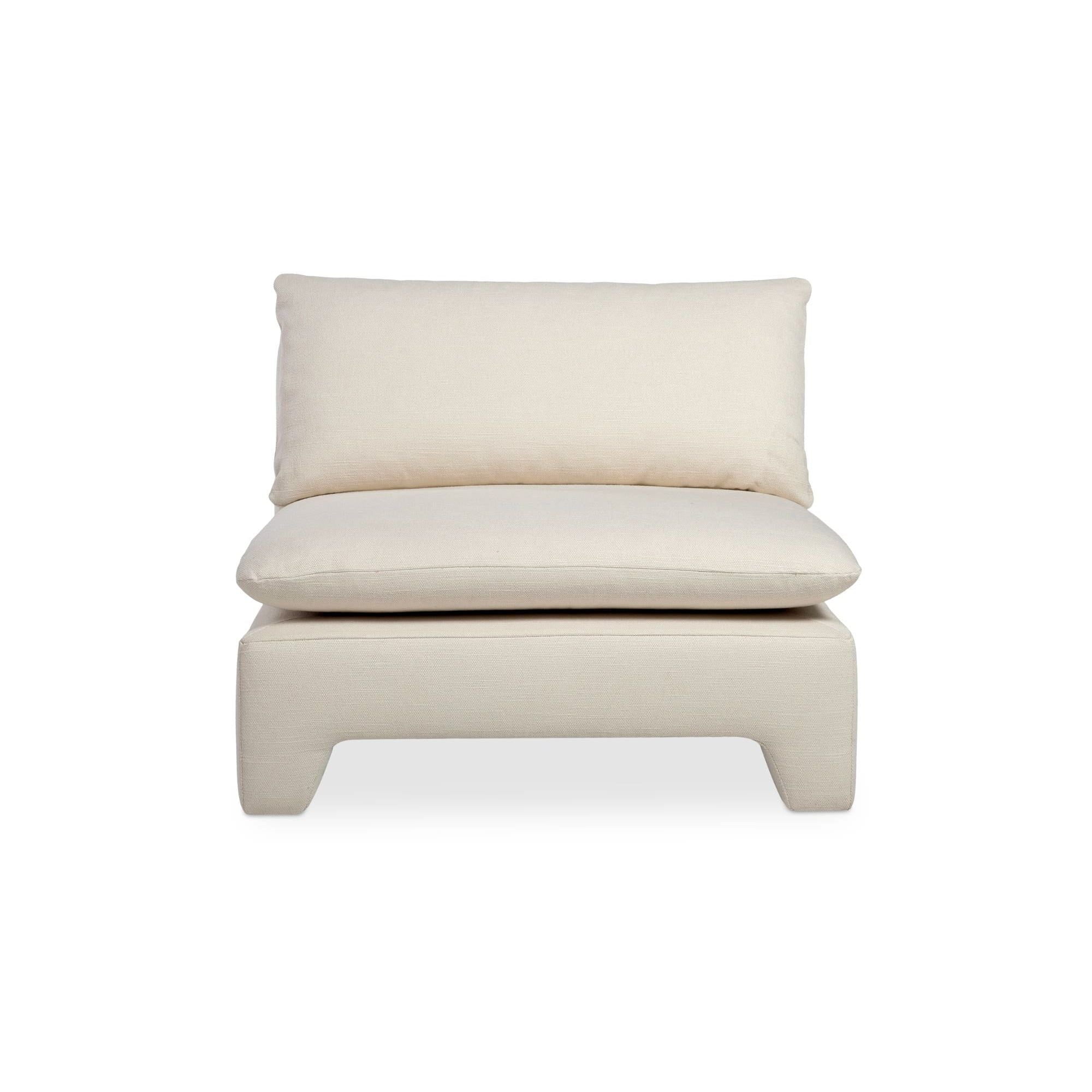 Moe's Home Collection Estelle Cream Lounge Chair - Image 1