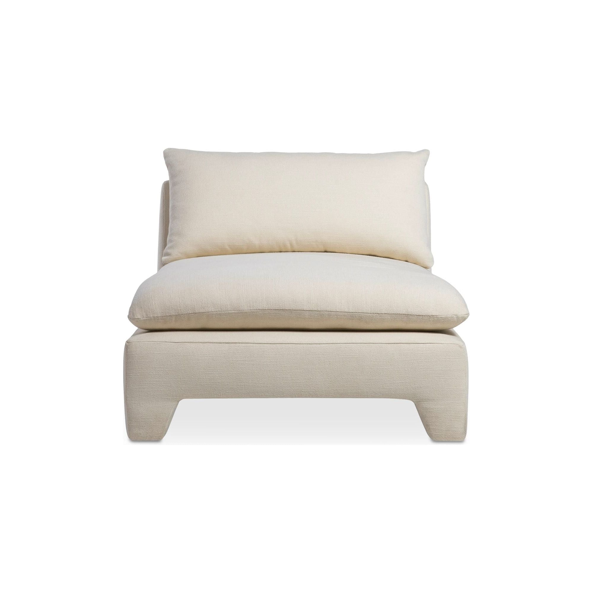 Moe’s Home Collection Estelle Cream Linen Chaise - Image 2