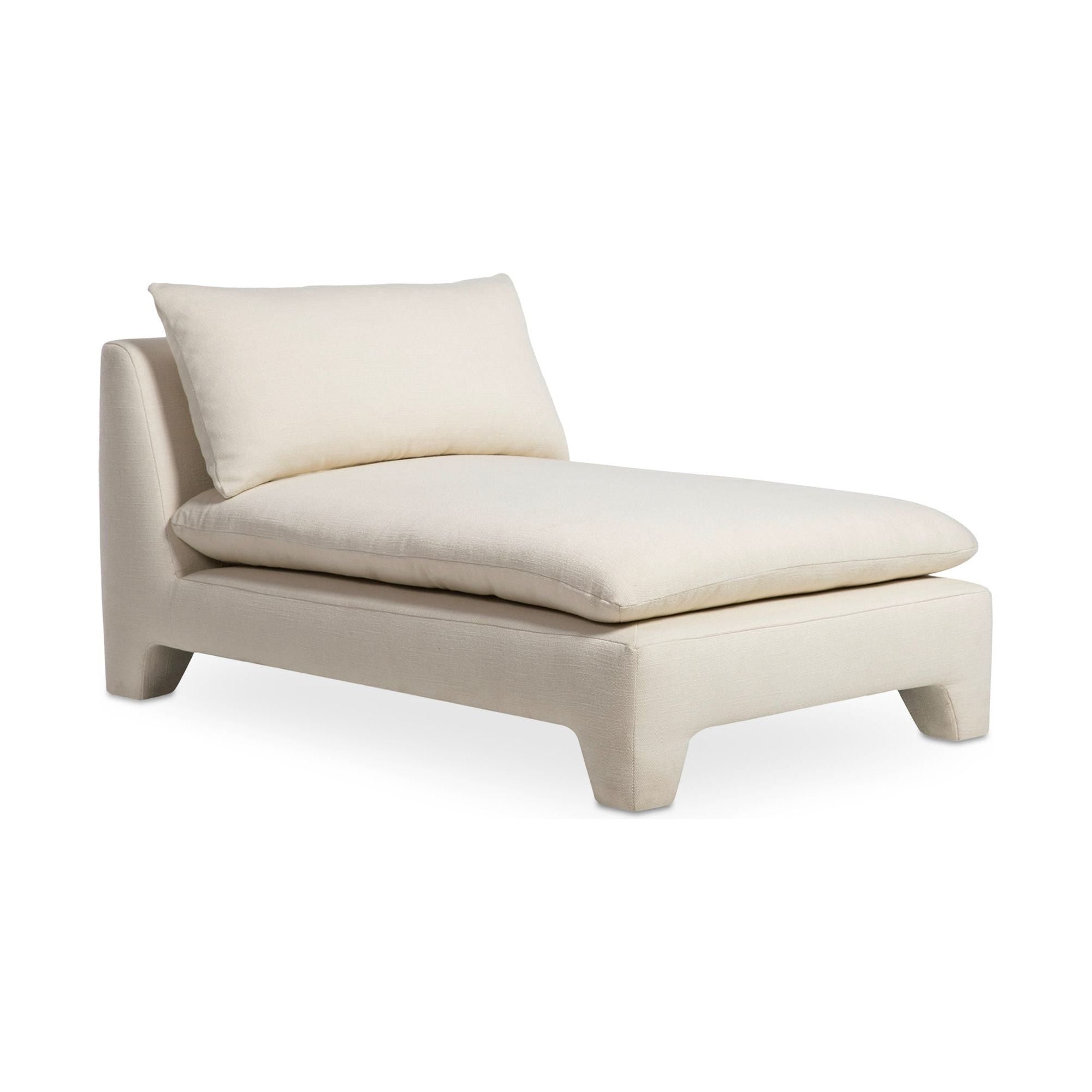 Moe’s Home Collection Estelle Cream Linen Chaise