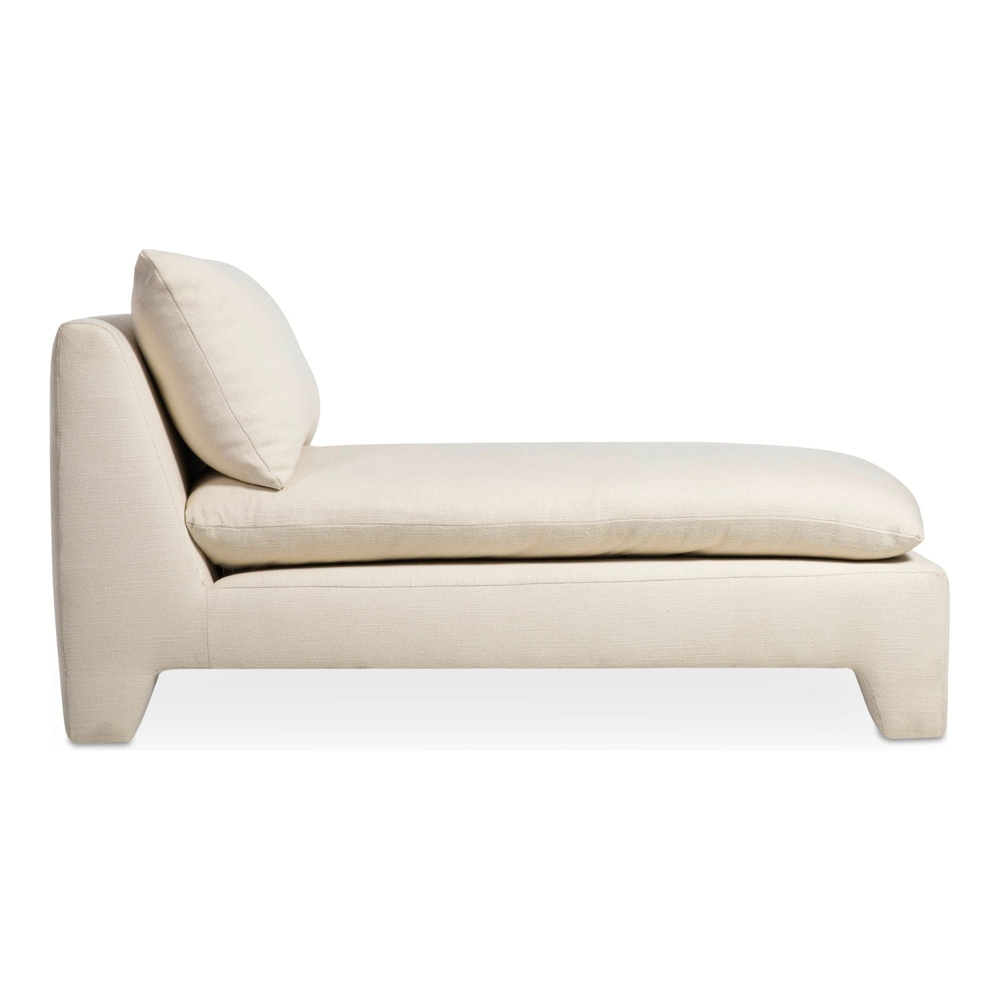 Moe’s Home Collection Estelle Cream Linen Chaise - Image 3