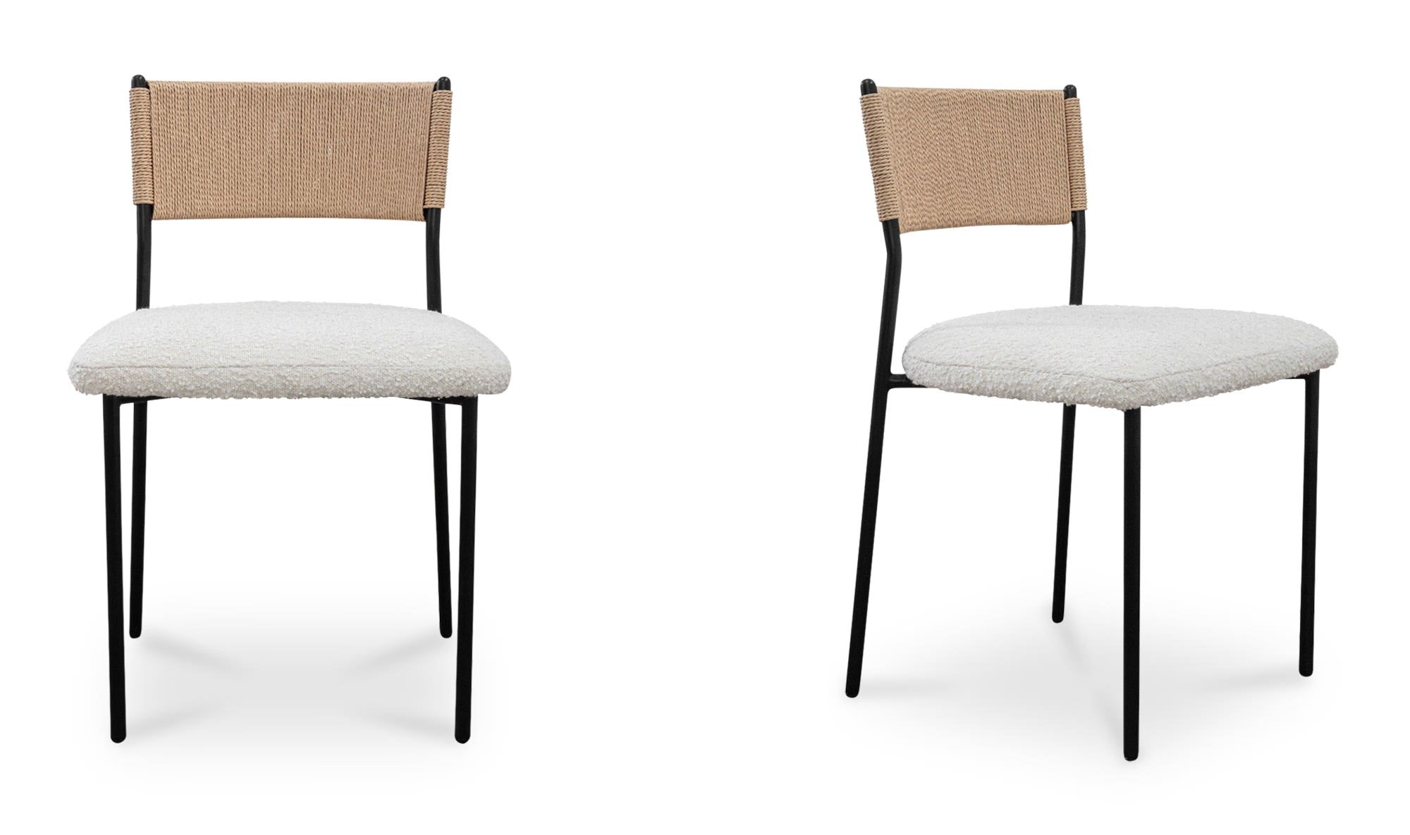 Moe's Home Foley Dining Chair White Set Of Two - Image 1